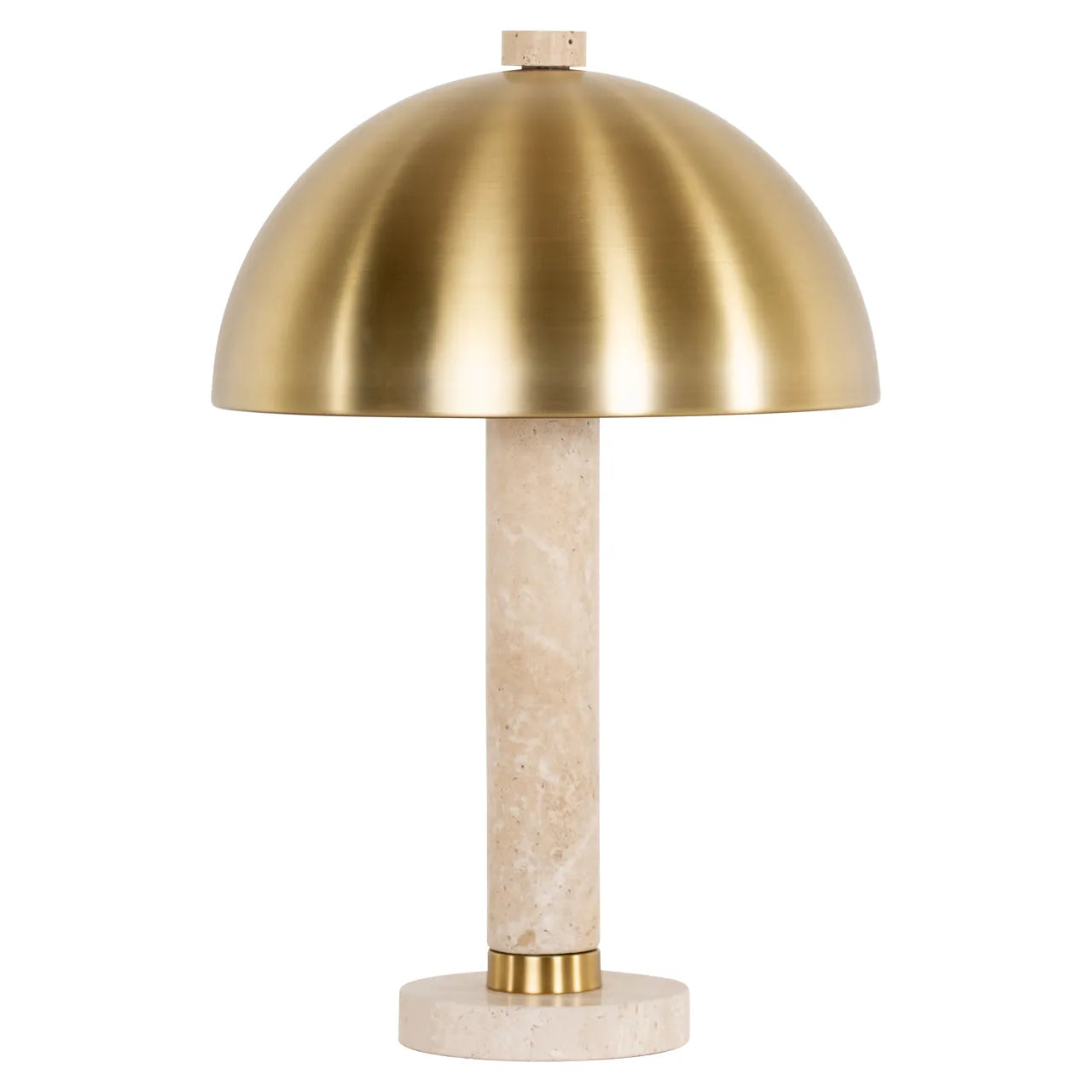 Richmond Interiors Jara Brushed Gold & Travertine Table Lamp