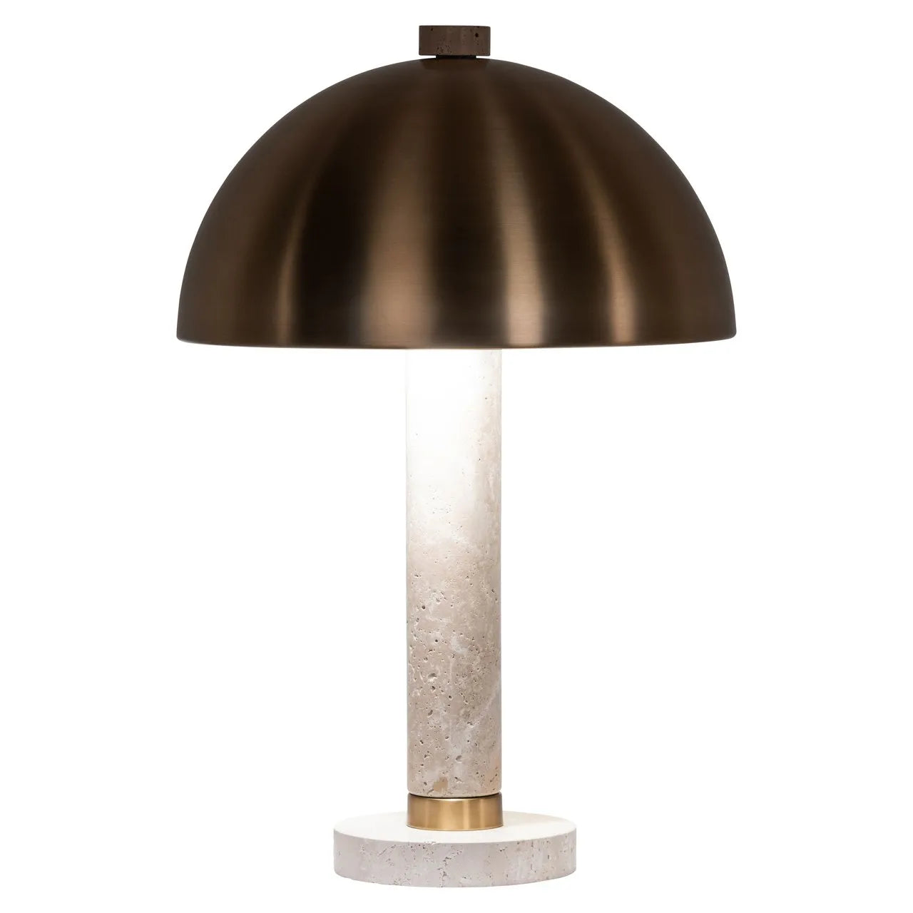 Richmond Interiors Jara Brushed Gold & Travertine Table Lamp