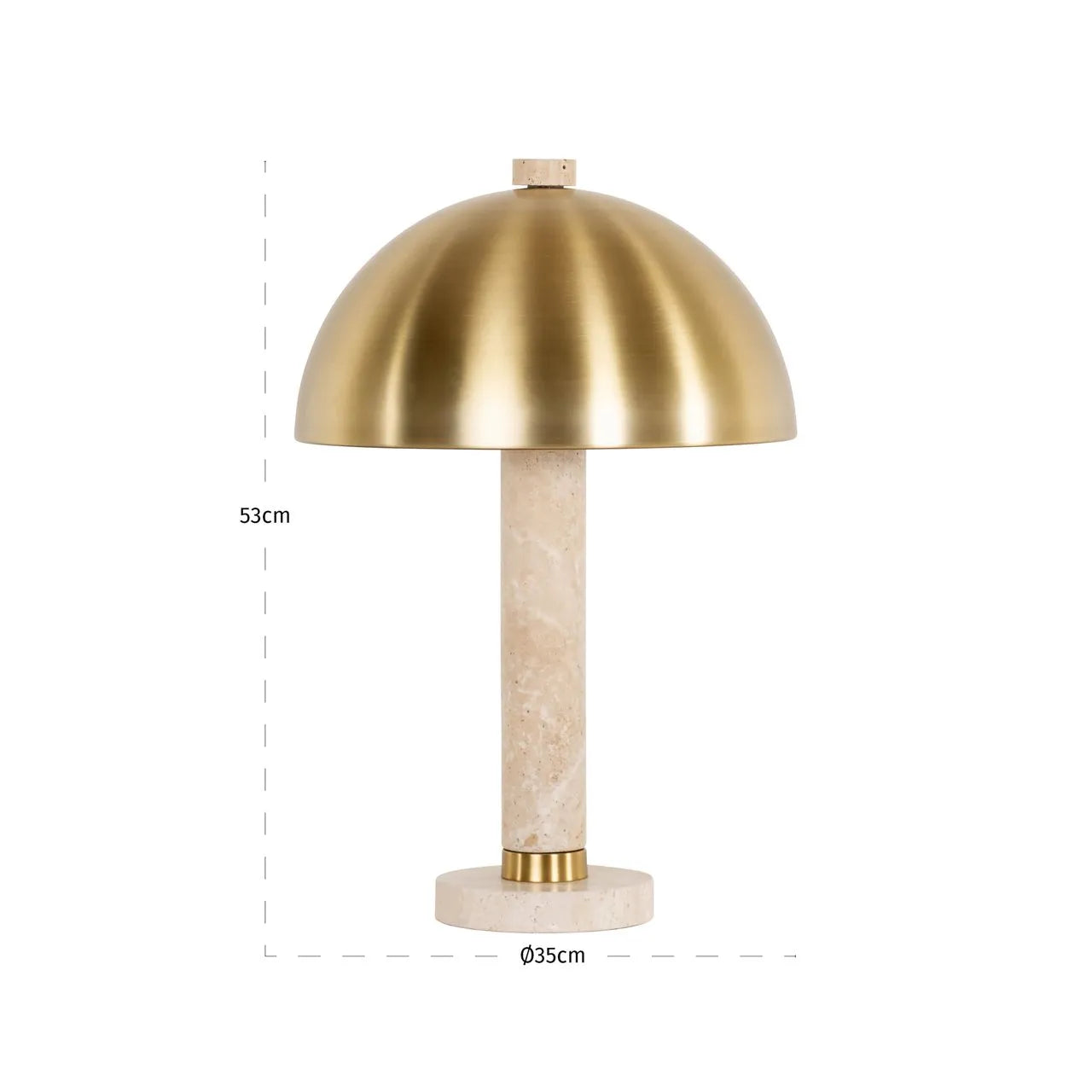 Richmond Interiors Jara Brushed Gold & Travertine Table Lamp