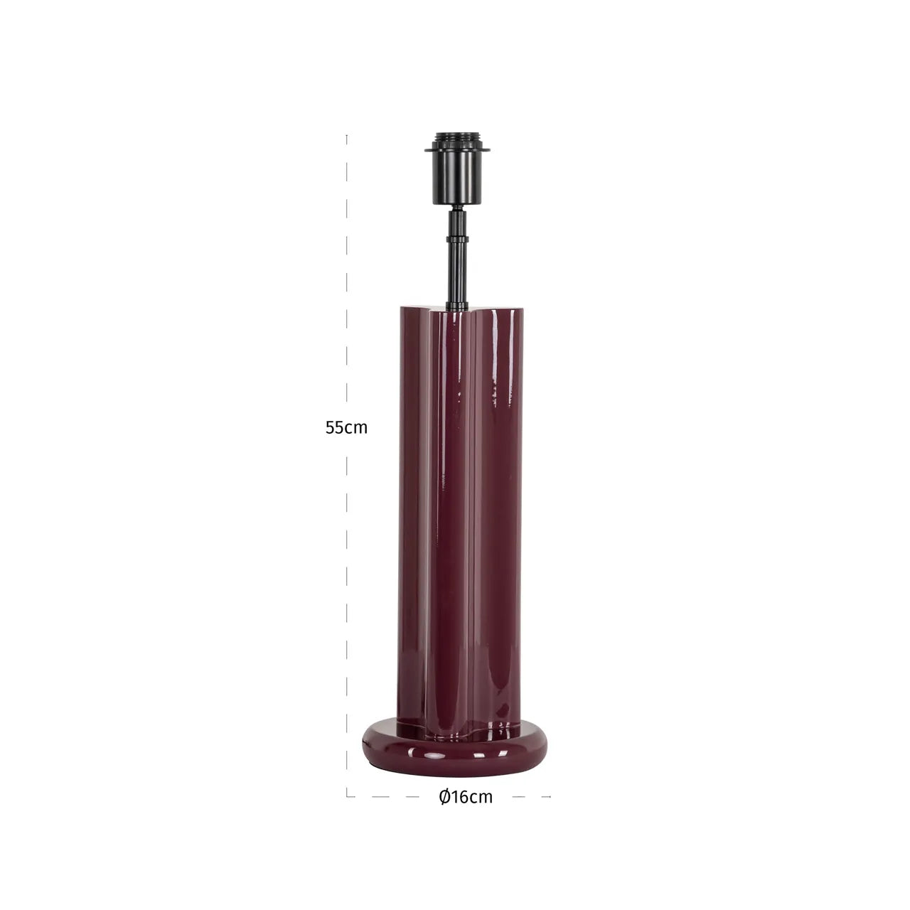 Richmond Interiors Alina Burgundy Table Lamp - Base Only