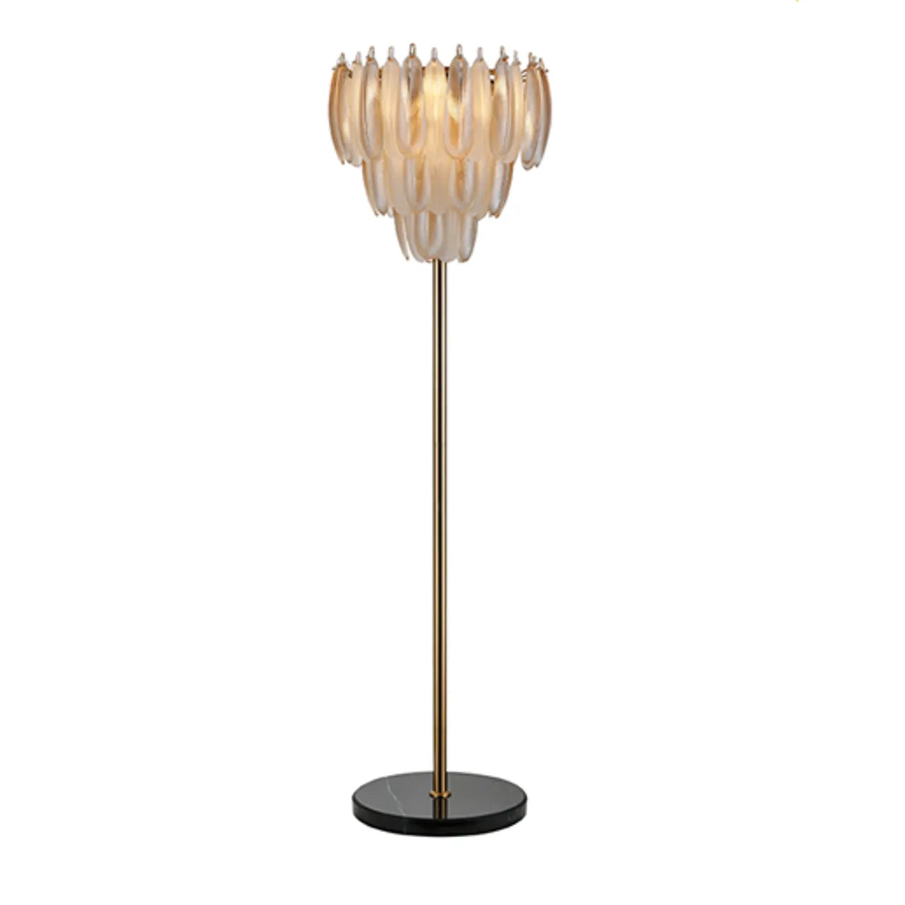 Richmond Interiors Chloe Antique Brass Feather Floor Lamp
