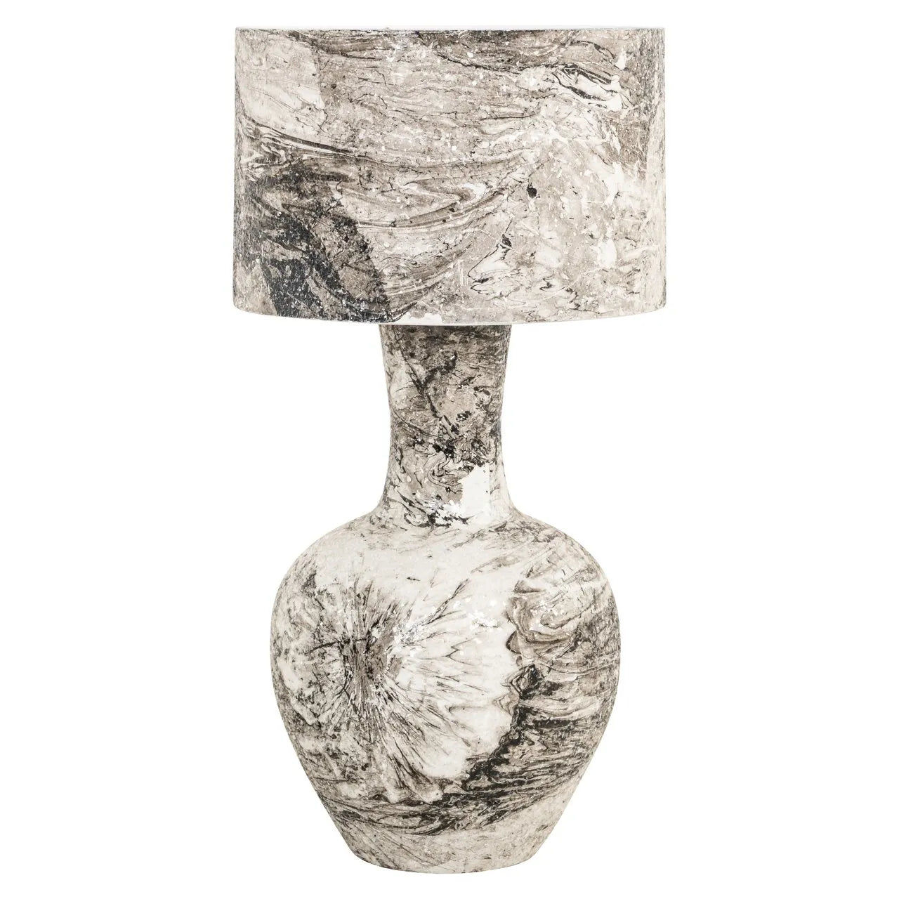 Richmond Interiors Cecile Grey Marble Design Table Lamp