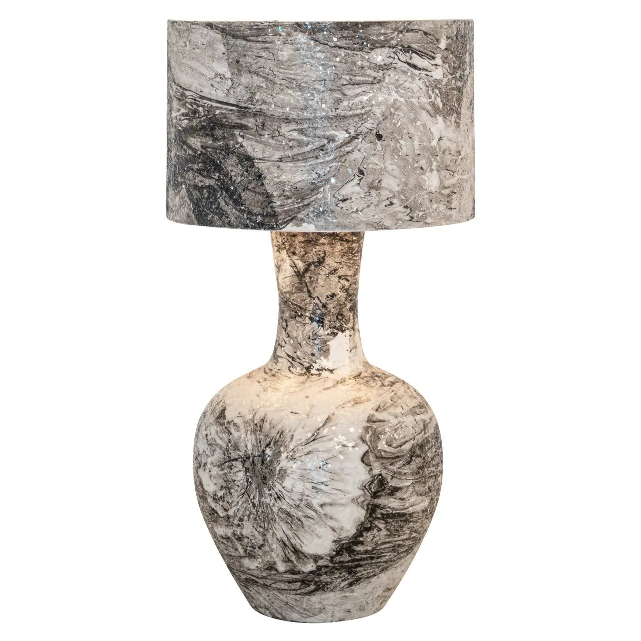 Richmond Interiors Cecile Grey Marble Design Table Lamp