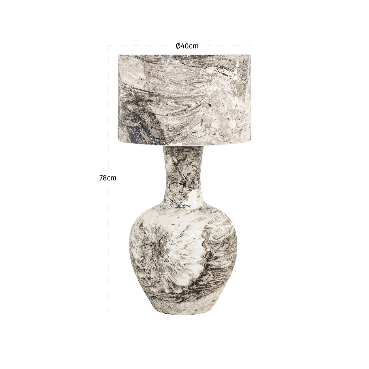 Richmond Interiors Cecile Grey Marble Design Table Lamp