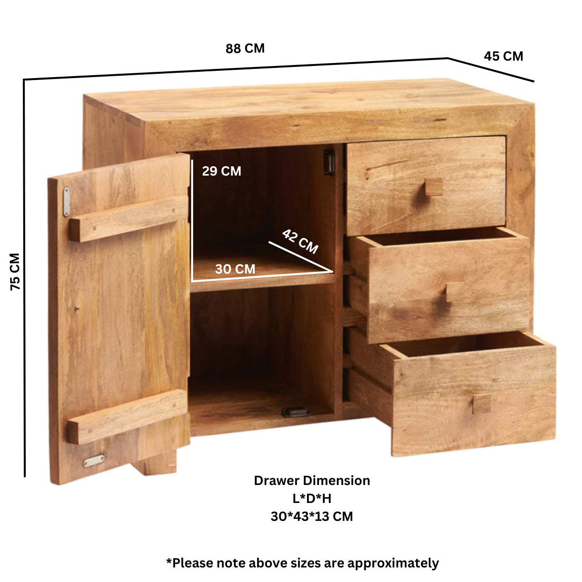 Canterbury Natural Mango Wood Sideboard