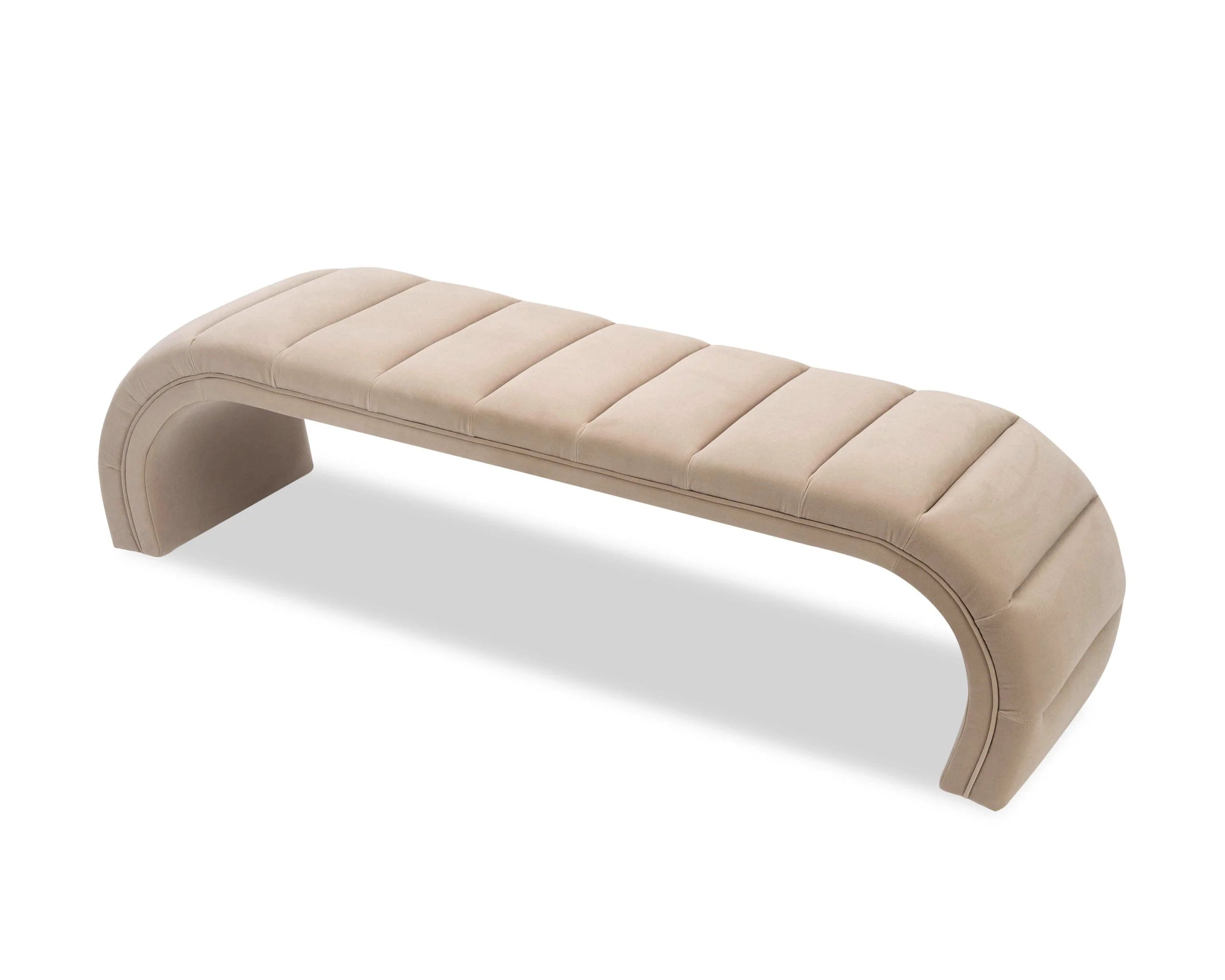 Coppola Oxford Latte Velvet Bench