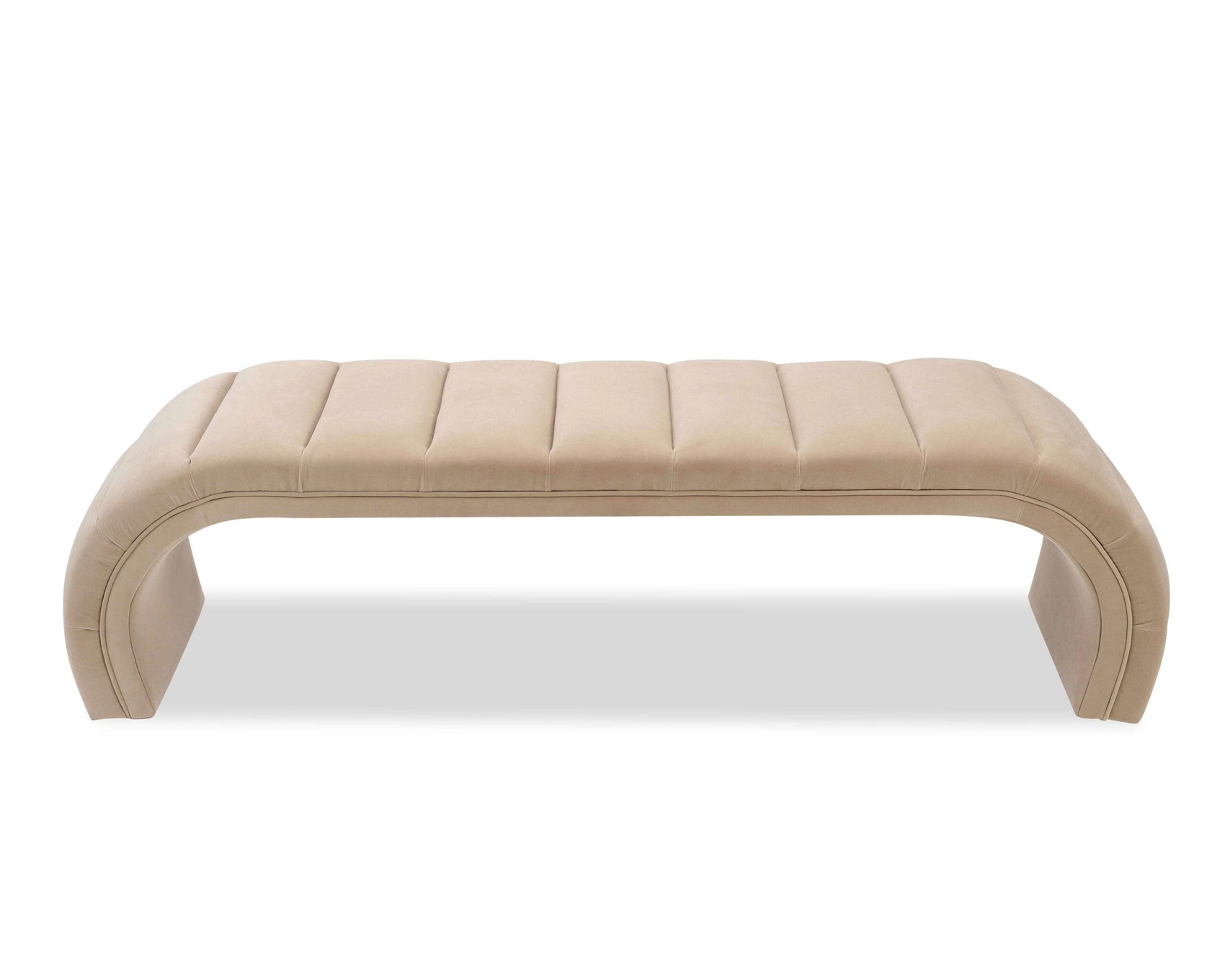 Coppola Oxford Latte Velvet Bench