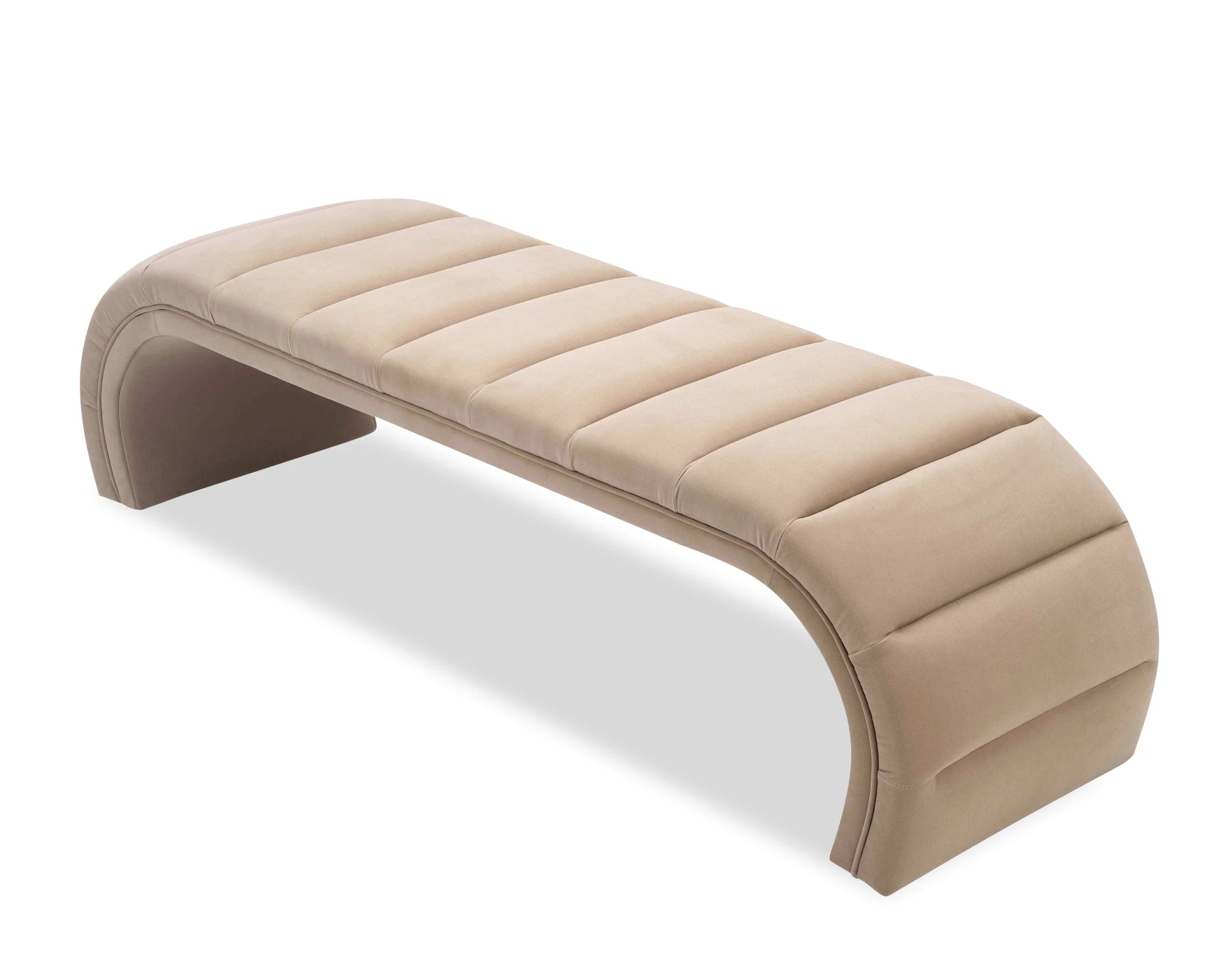 Coppola Oxford Latte Velvet Bench