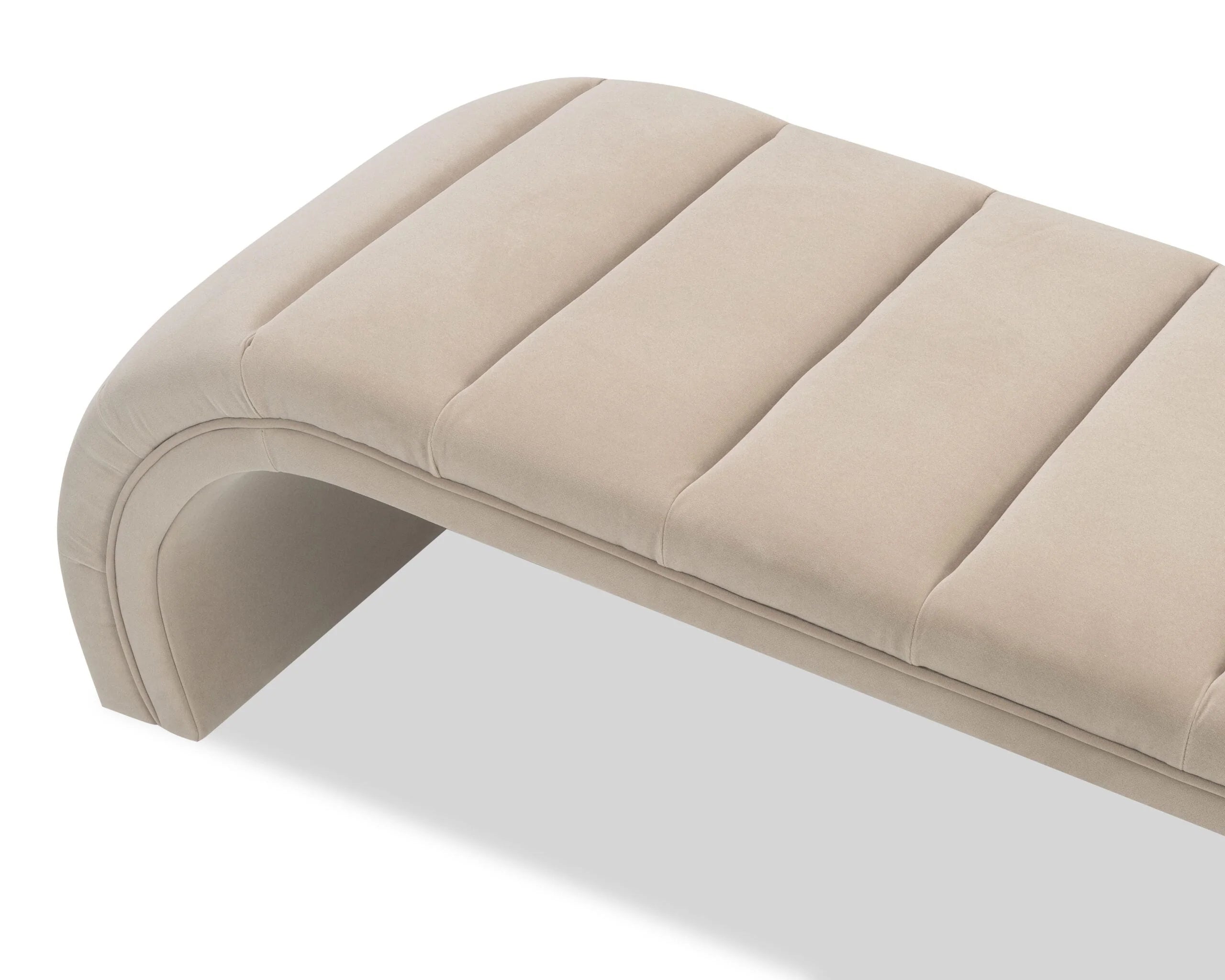 Coppola Oxford Latte Velvet Bench