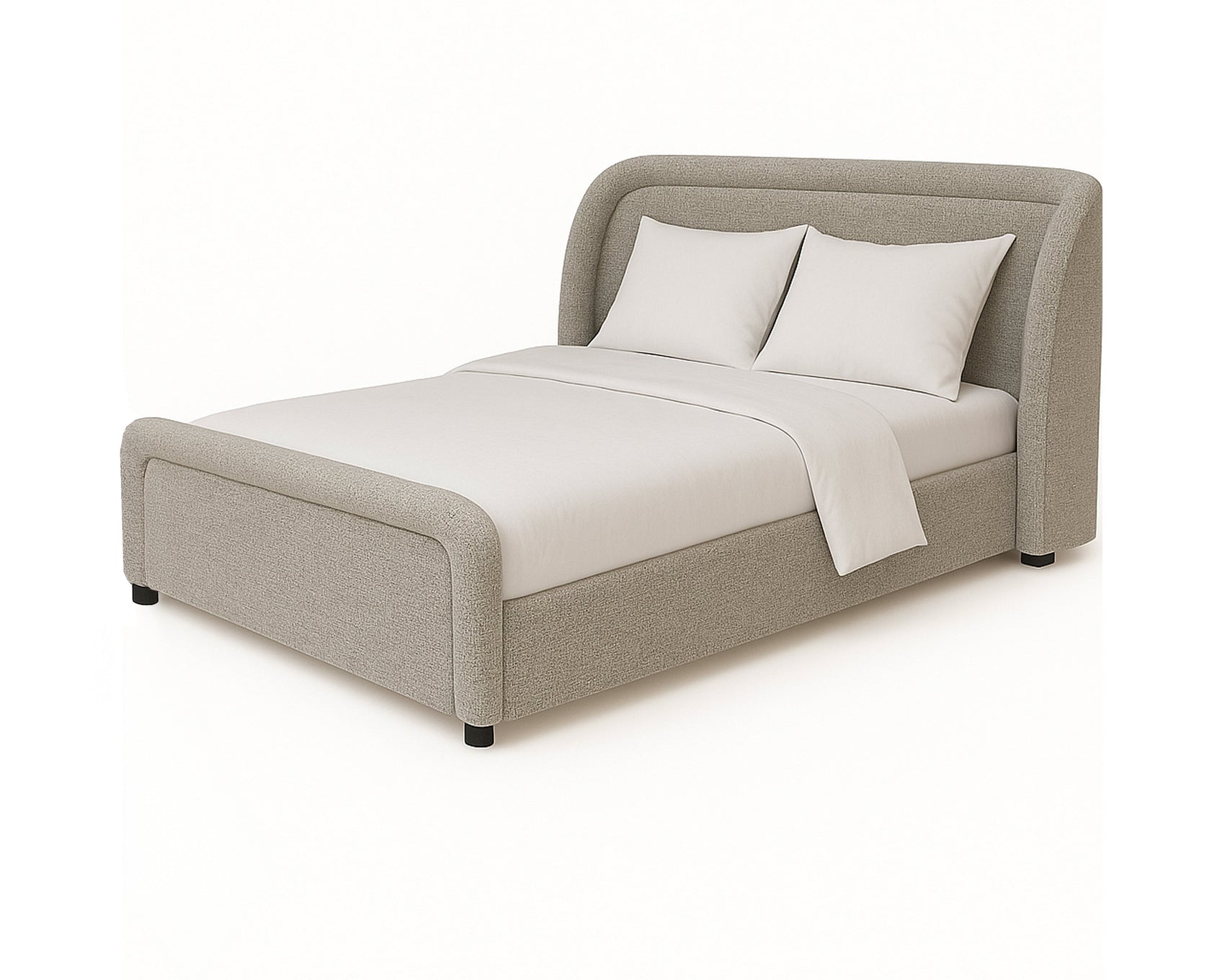 Calais Colmer Silver Grain Linen Look Bed King Size