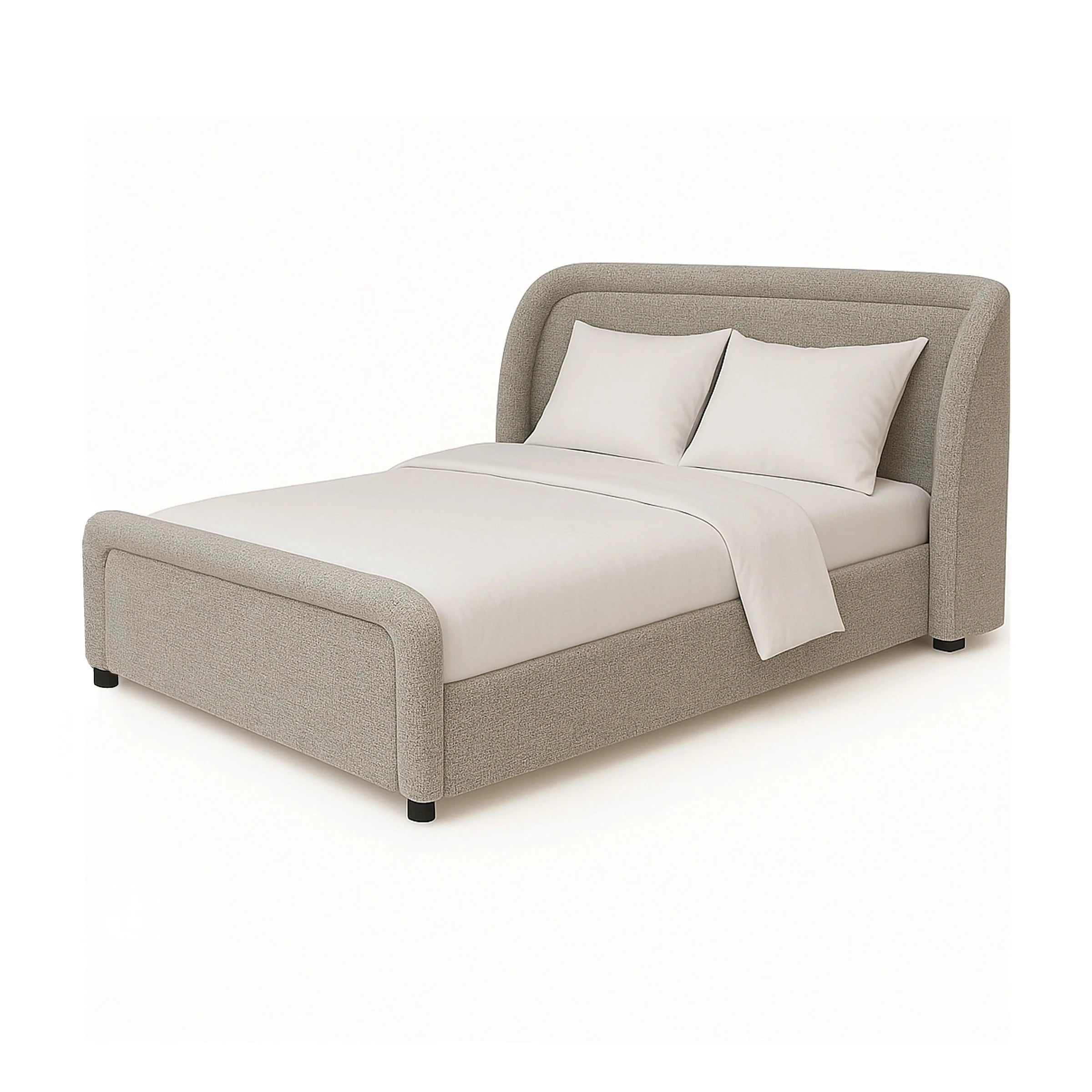 Calais Colmer Silver Grain Linen Look Bed King Size