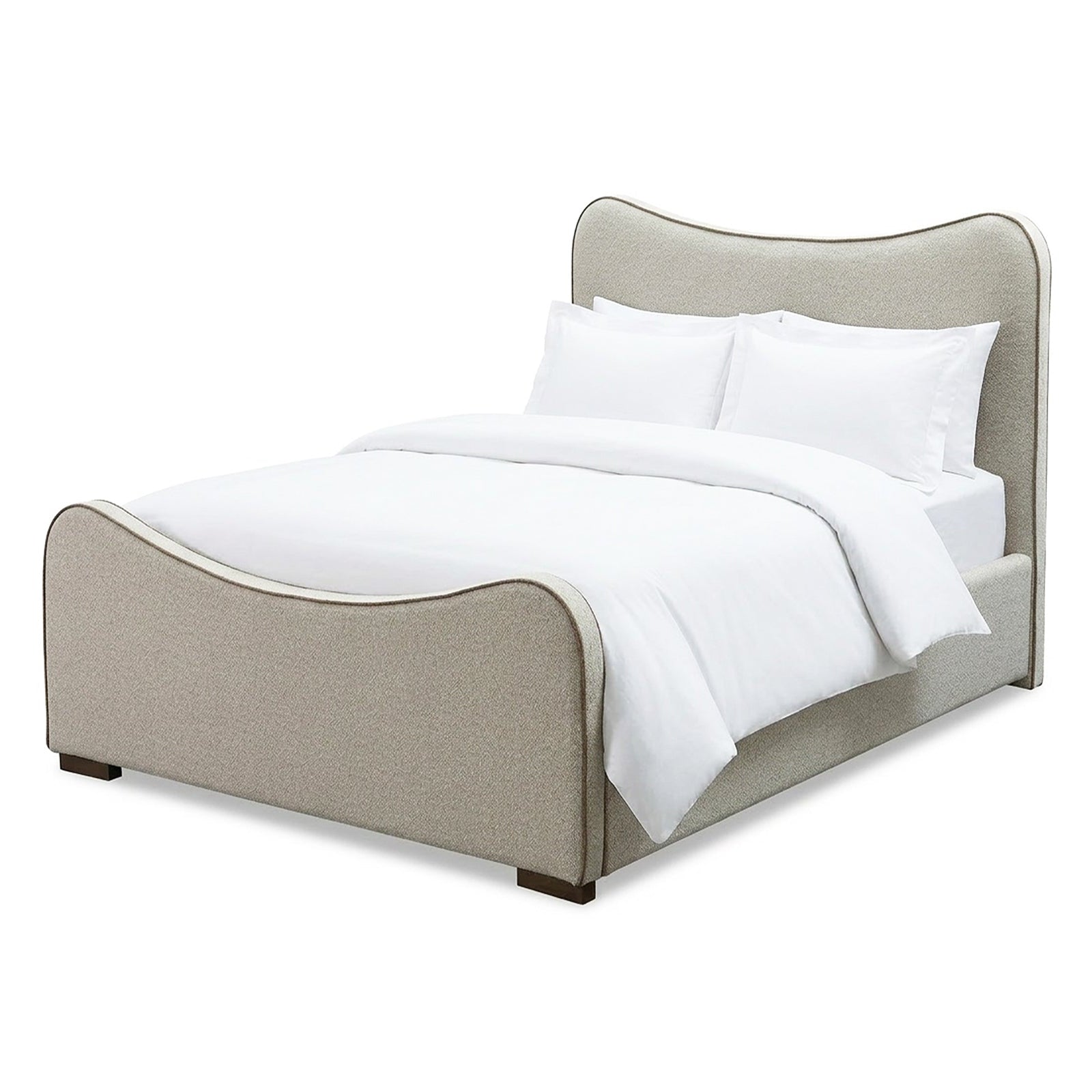 Caleta Capella Sand Chenille & Fennel Seed Piping Bed King Size