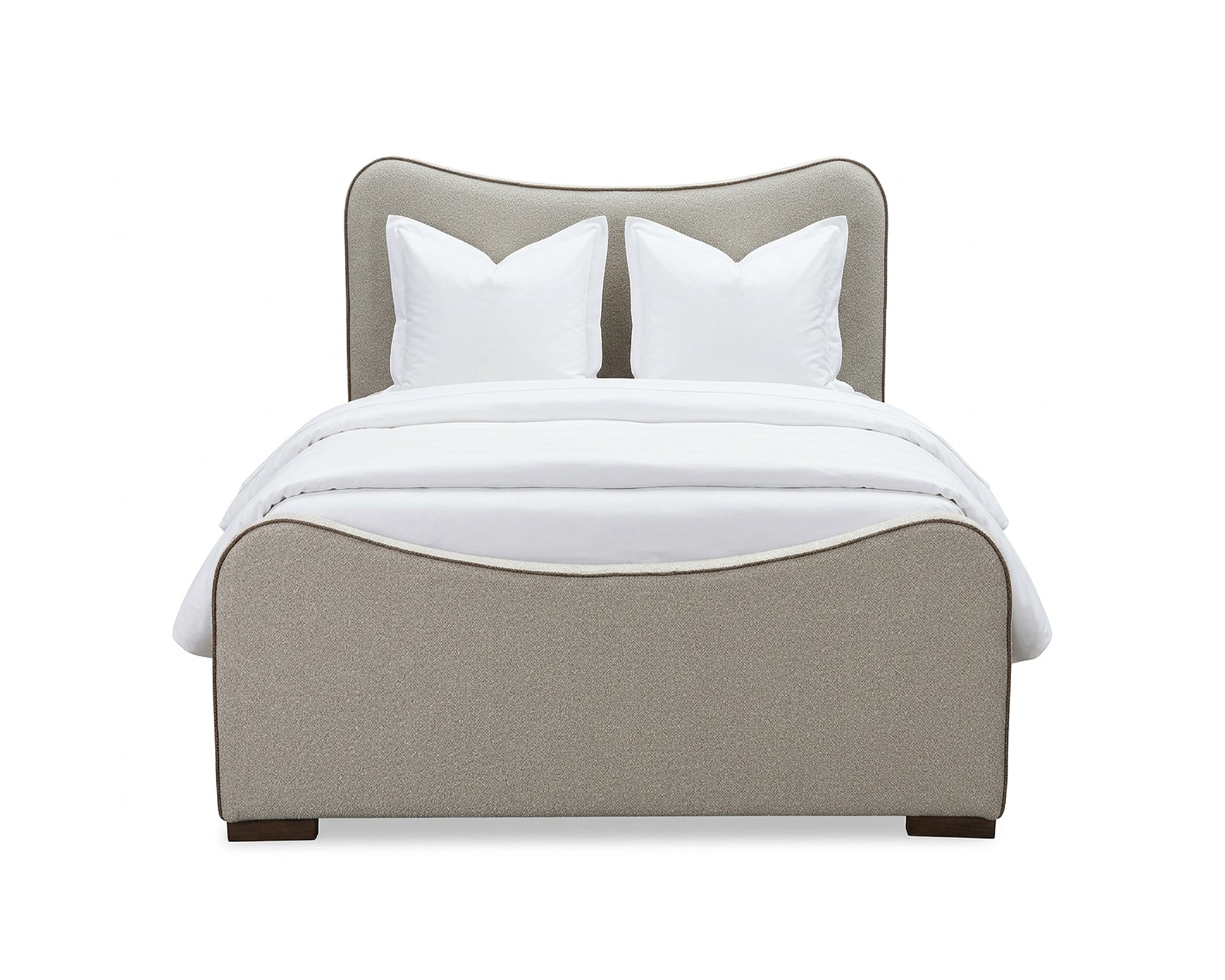 Caleta King Size Bed - Capella Sand & Fennel Seed Piping