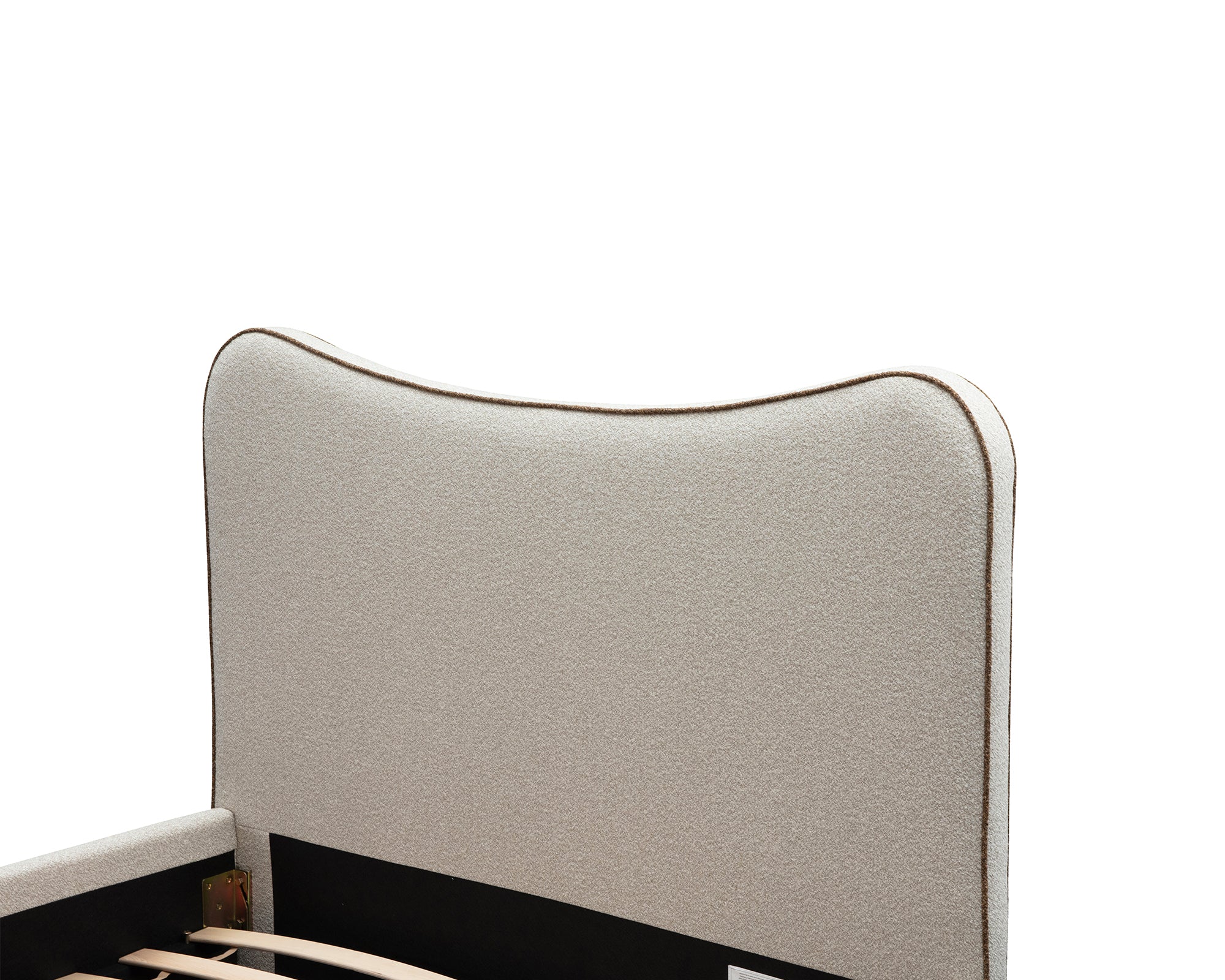Caleta King Size Bed - Capella Sand & Fennel Seed Piping