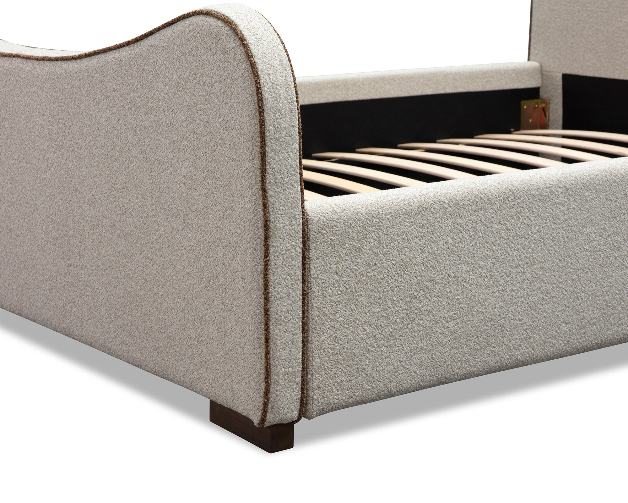 Caleta King Size Bed - Capella Sand & Fennel Seed Piping