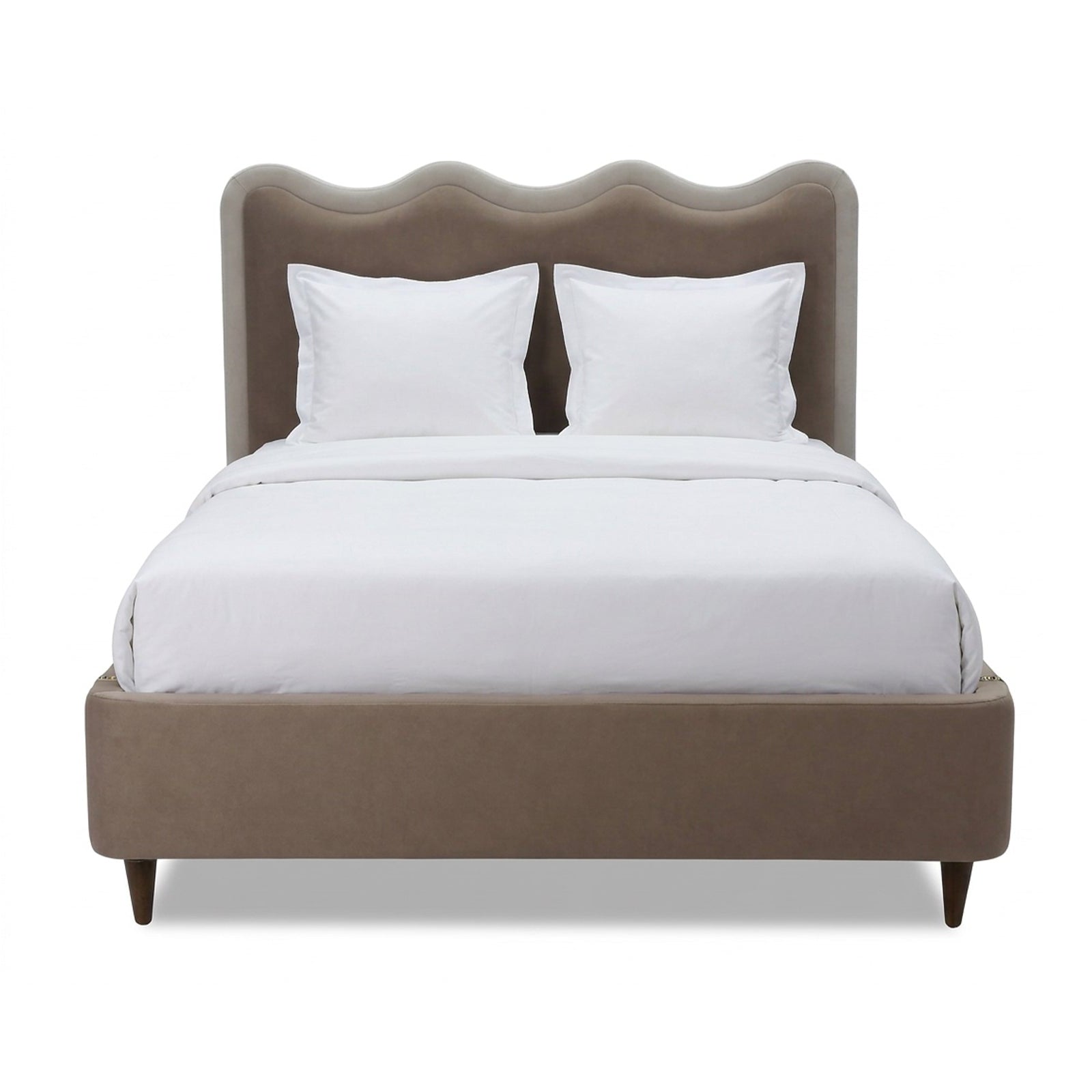 Palermo Hopper Taupe Velvet & Cream Boucle Border Bed King Size