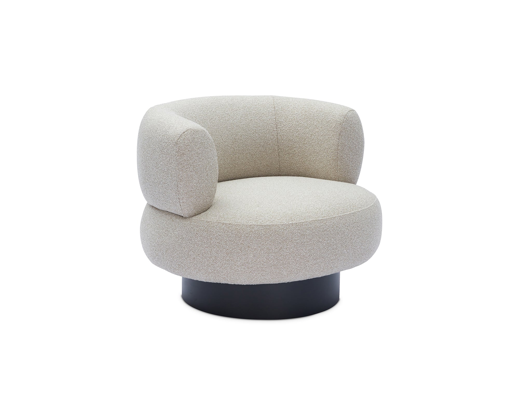 Redeo Swivel Armchair - Capella Sand - Matt Black Metal