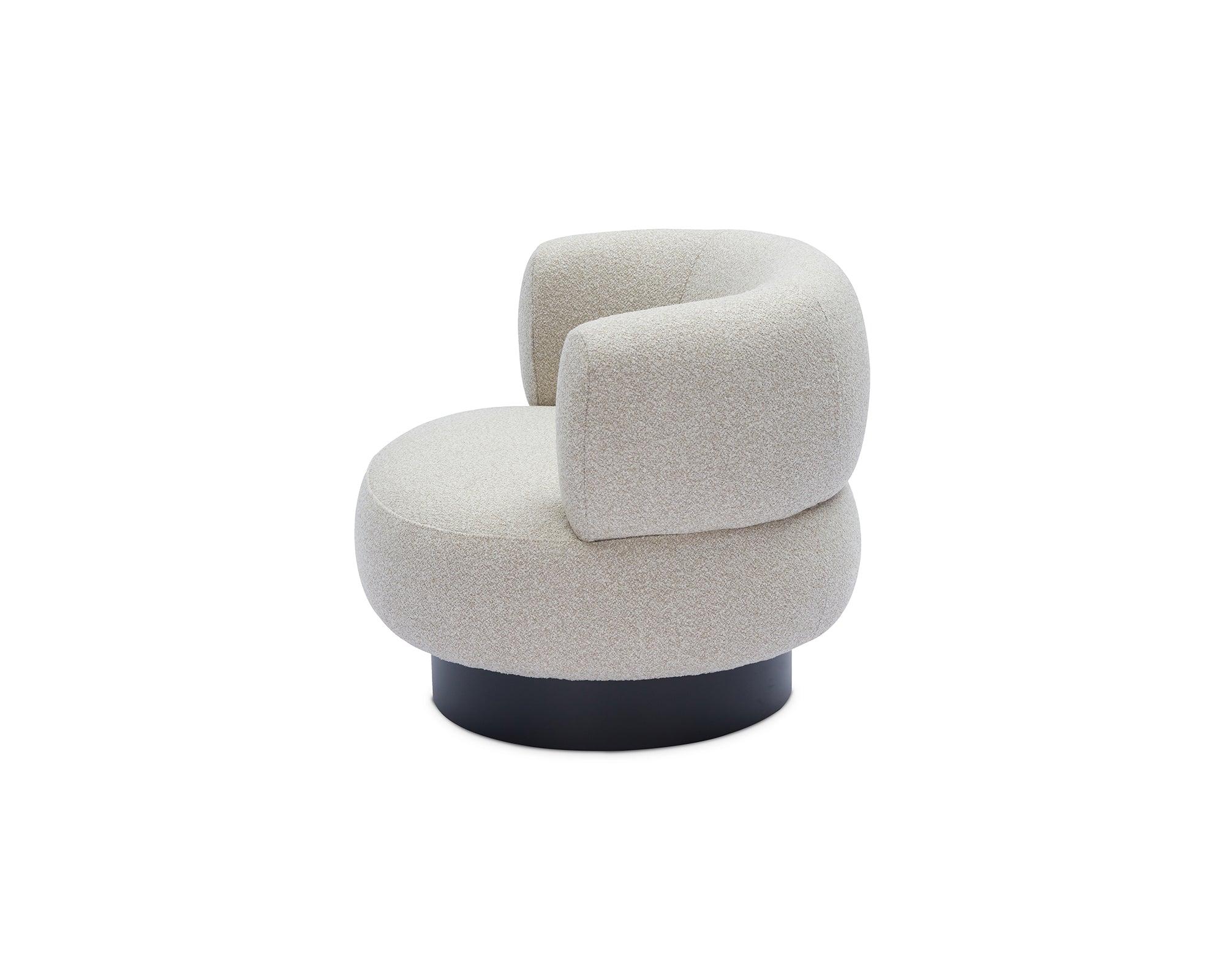 Redeo Swivel Armchair - Capella Sand - Matt Black Metal