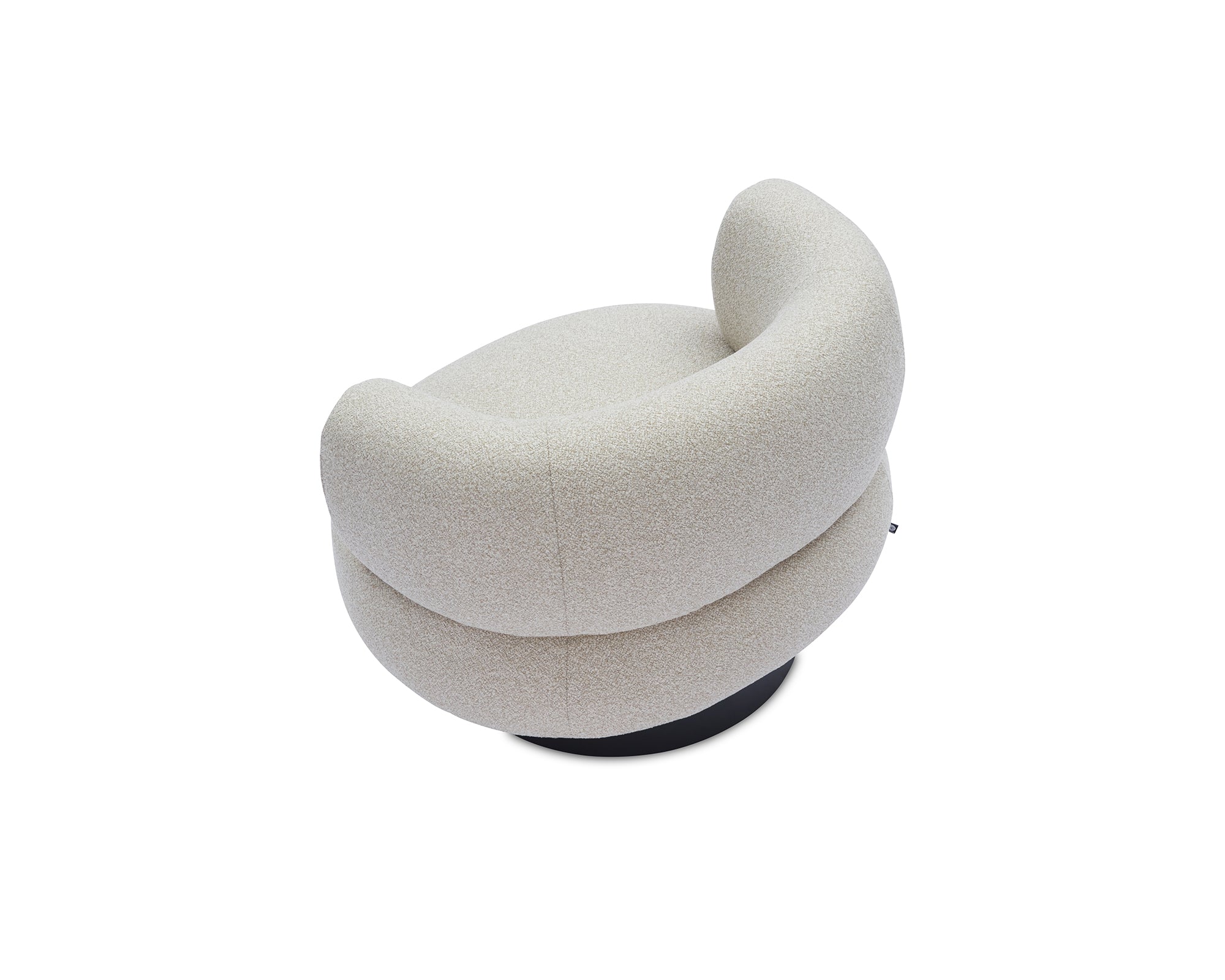 Redeo Swivel Armchair - Capella Sand - Matt Black Metal