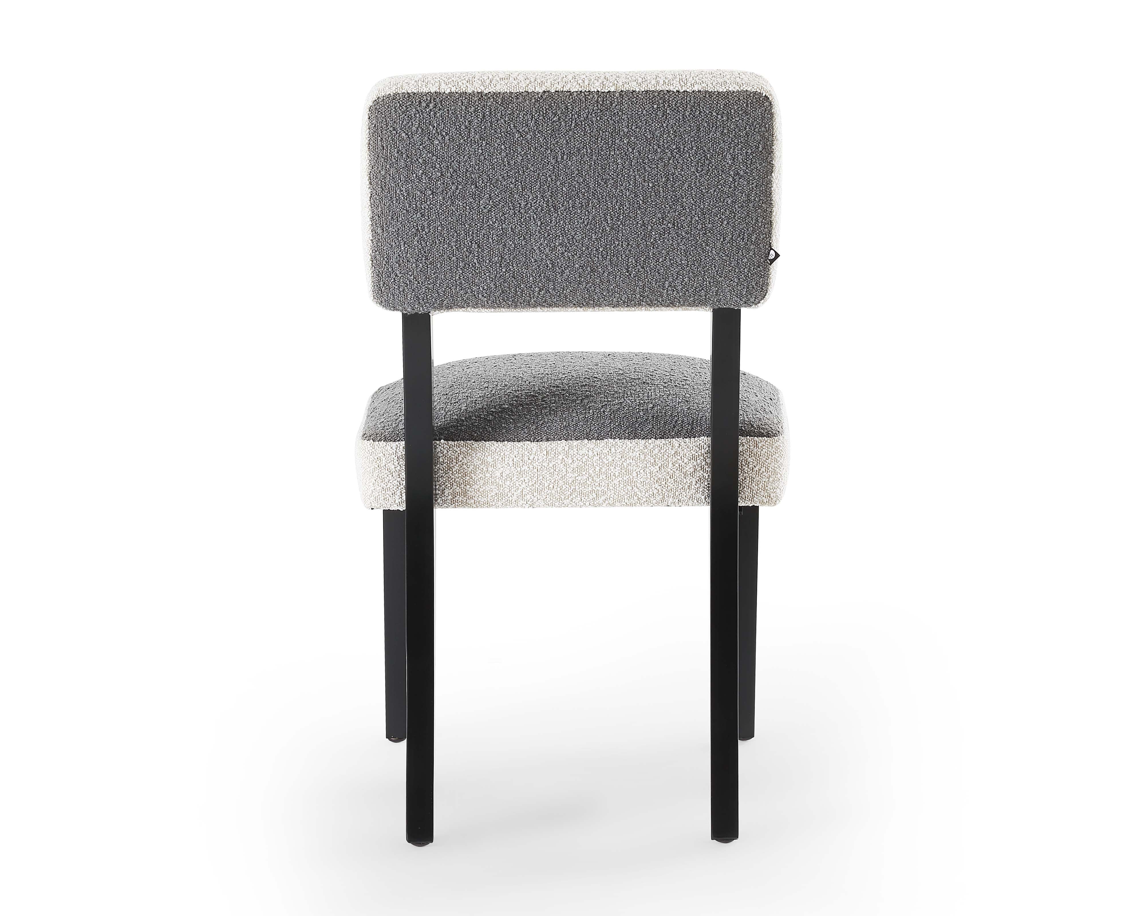 Alfama Dining Chair - Sand Cream & Graphic Grey Boucle