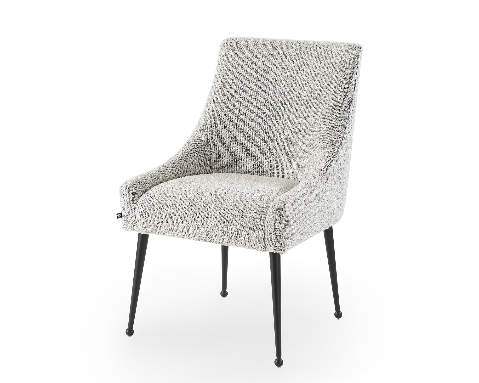 Cohen Dining Chair - Whisk Grey Boucle & Matt Black