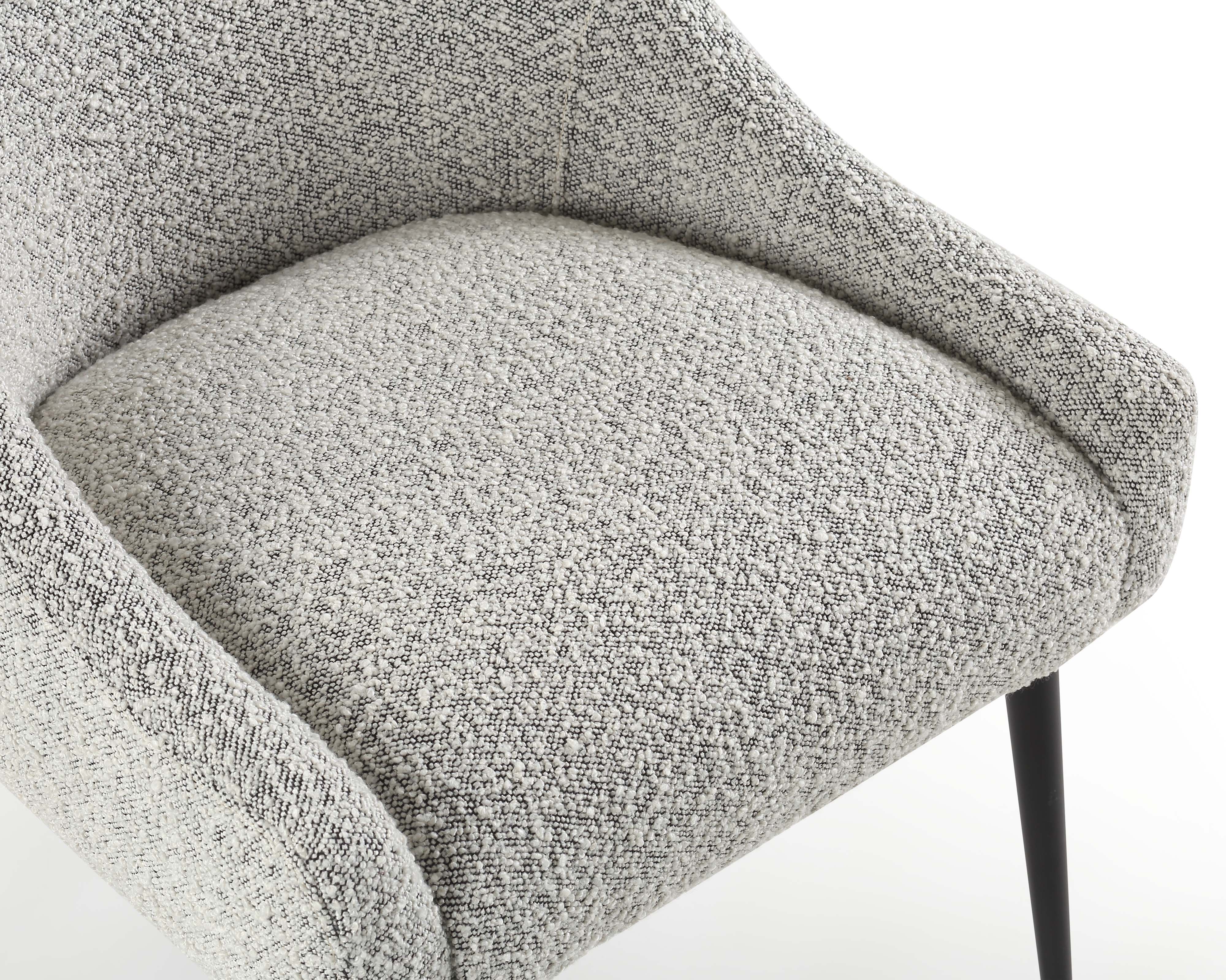 Cohen Dining Chair - Whisk Grey Boucle & Matt Black