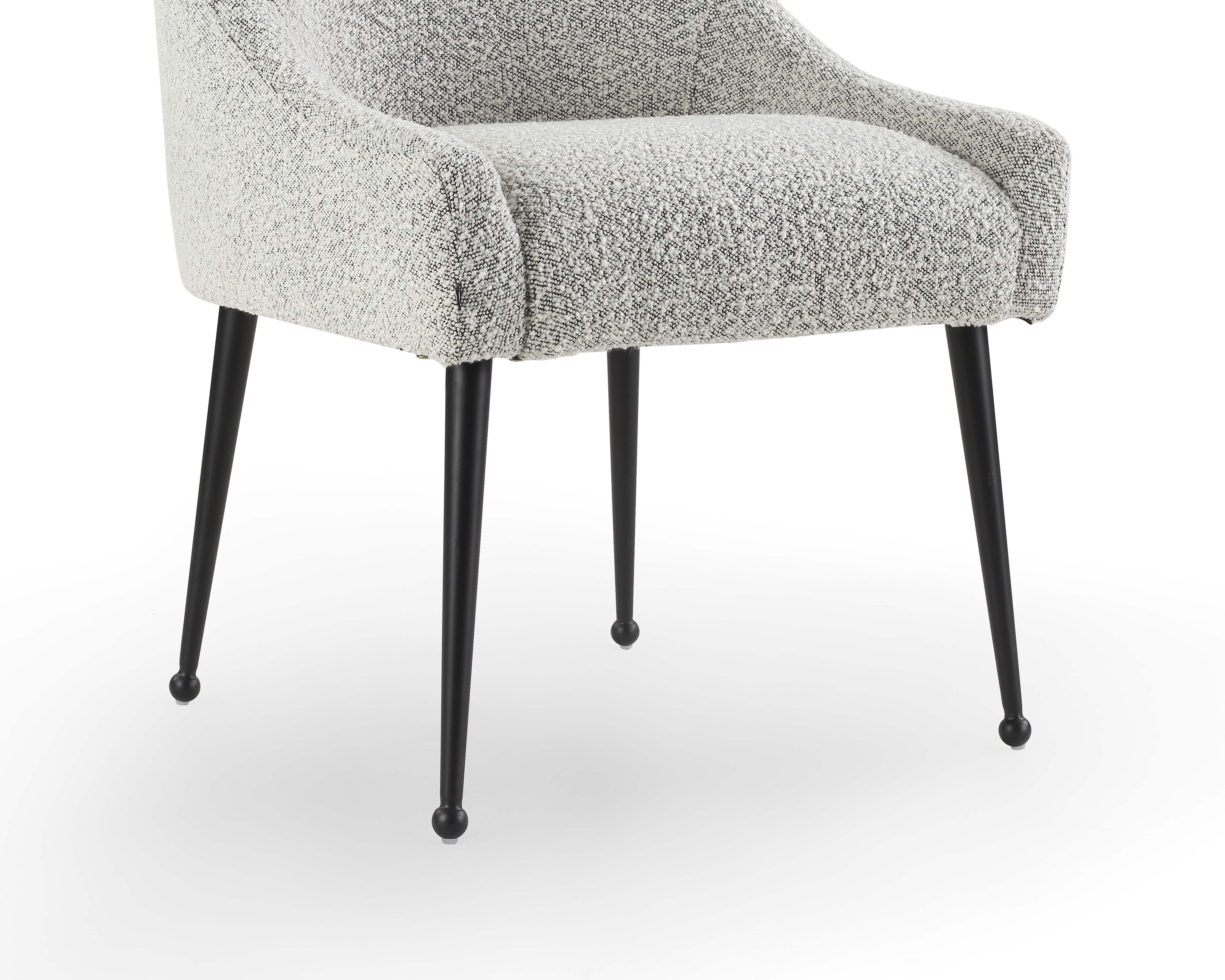Cohen Dining Chair - Whisk Grey Boucle & Matt Black