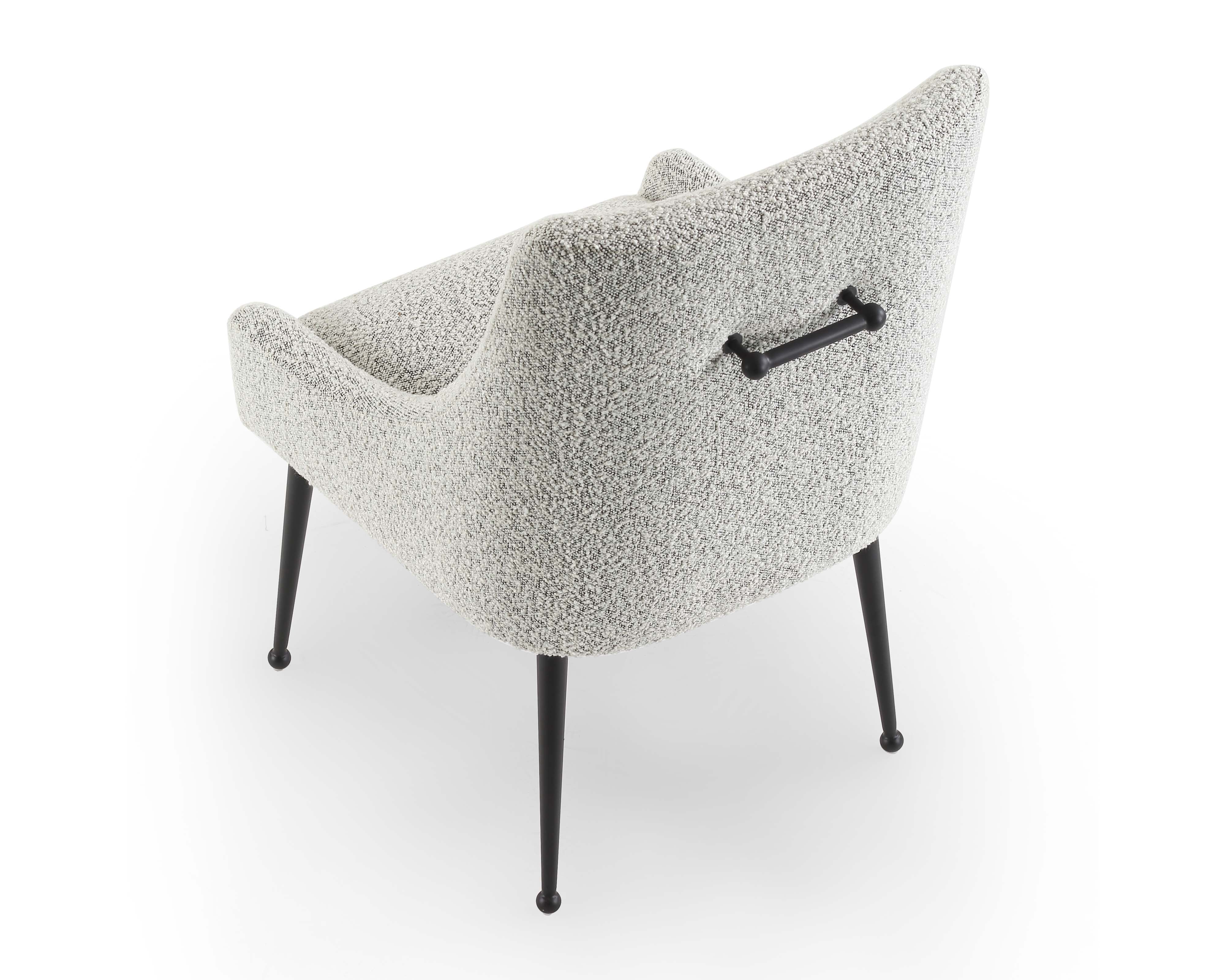 Cohen Dining Chair - Whisk Grey Boucle & Matt Black