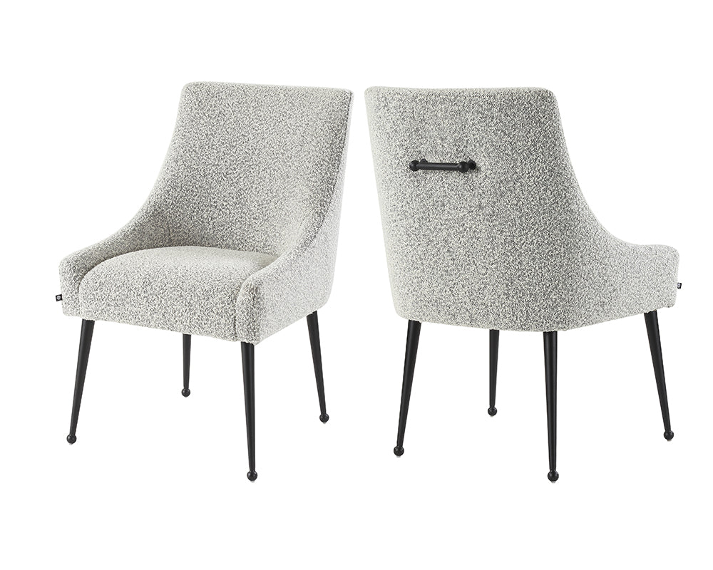 Cohen Whisk Grey Boucle & Matt Black Dining Chair