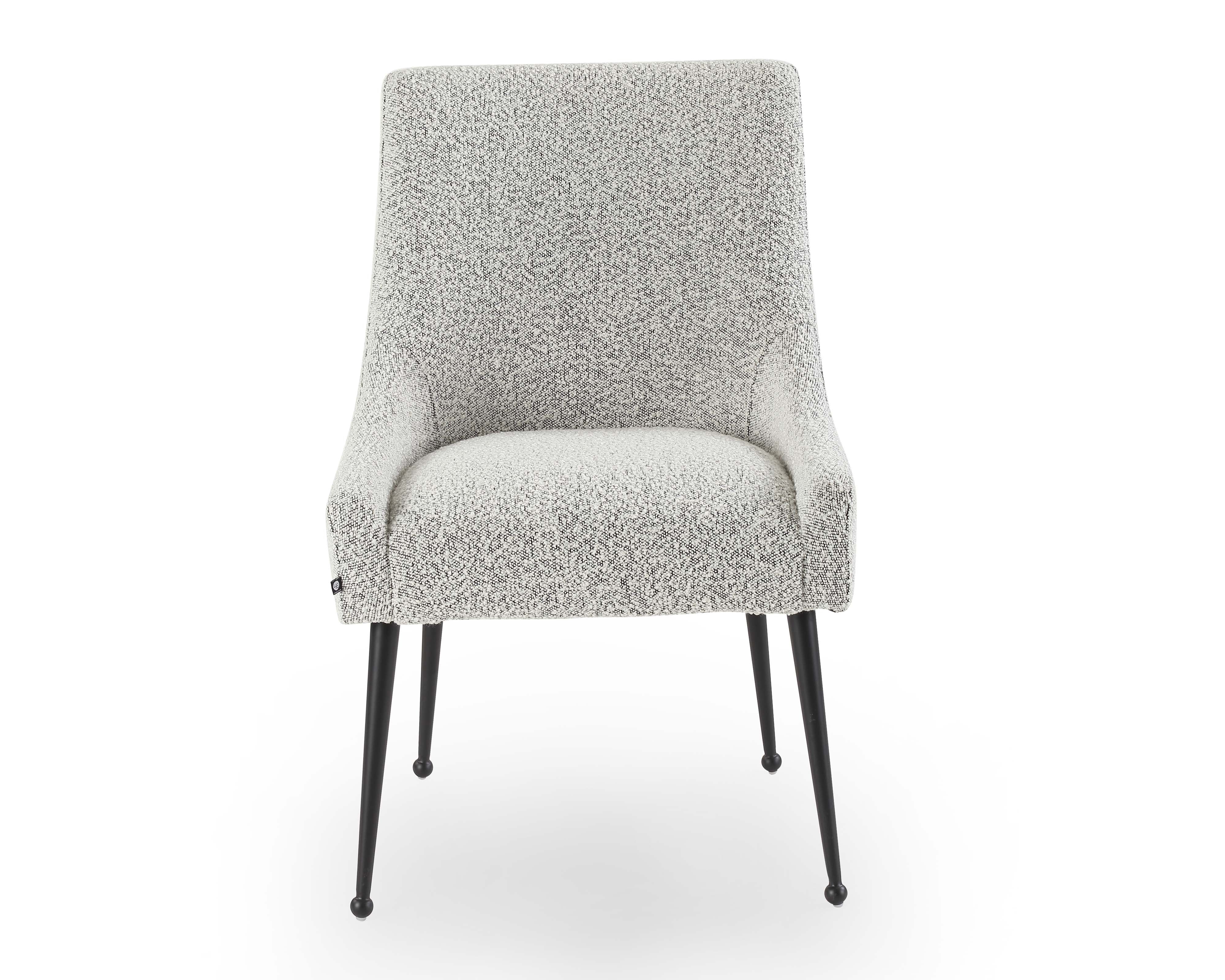 Cohen Dining Chair - Whisk Grey Boucle & Matt Black