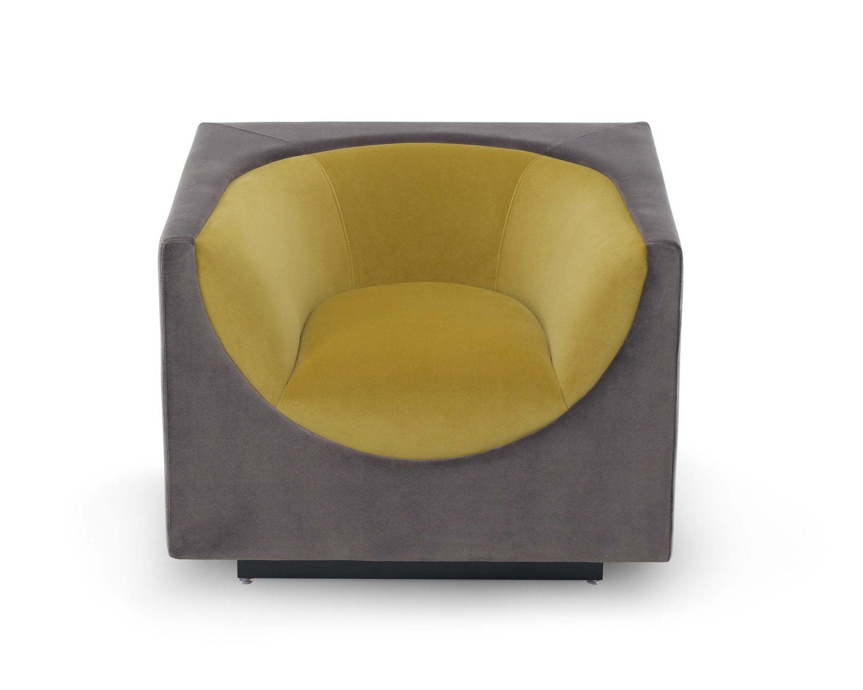 Era Kaster Slate & Mustard Velvet Armchair