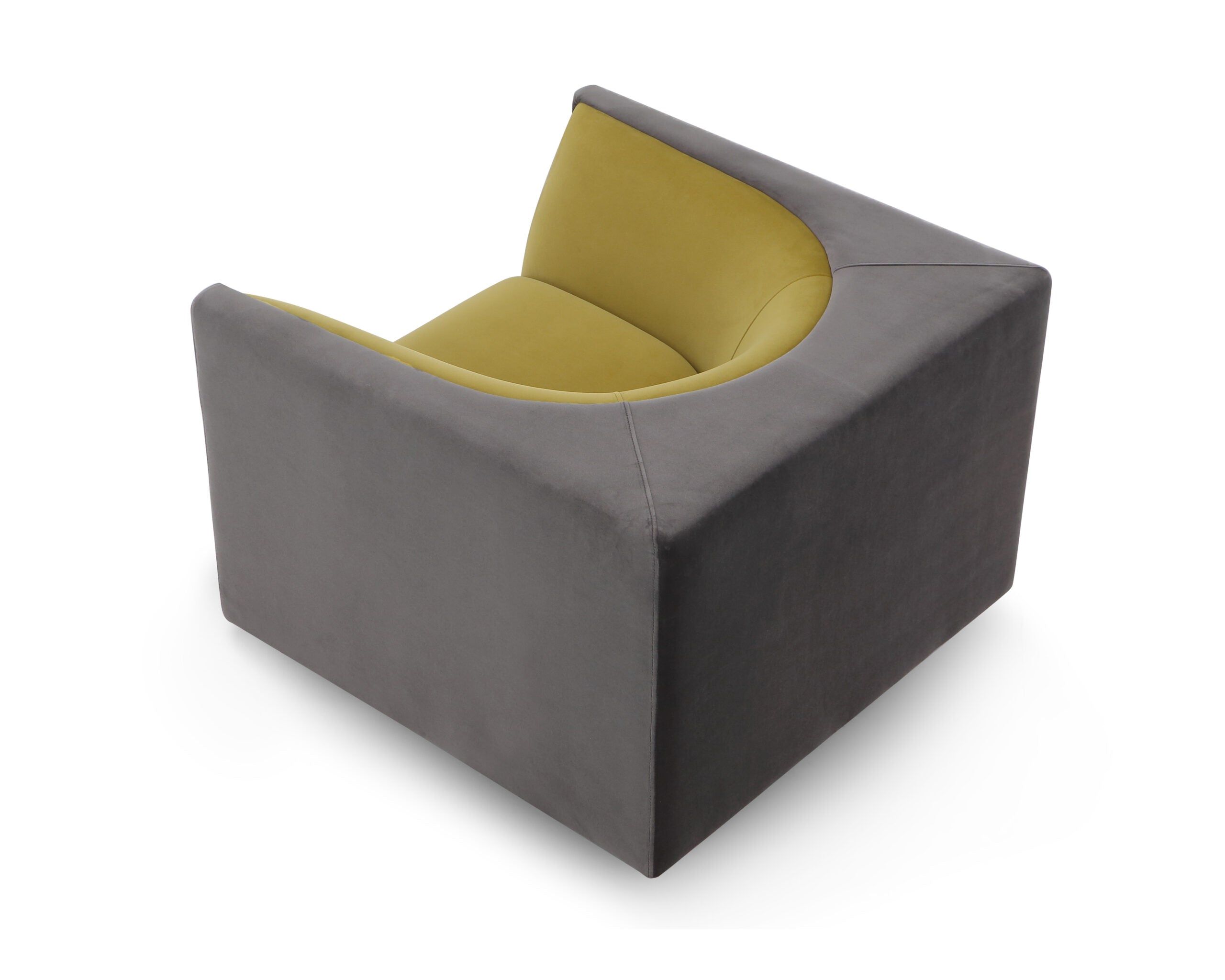 Era Armchair - Kaster Slate & Mustard Velvet
