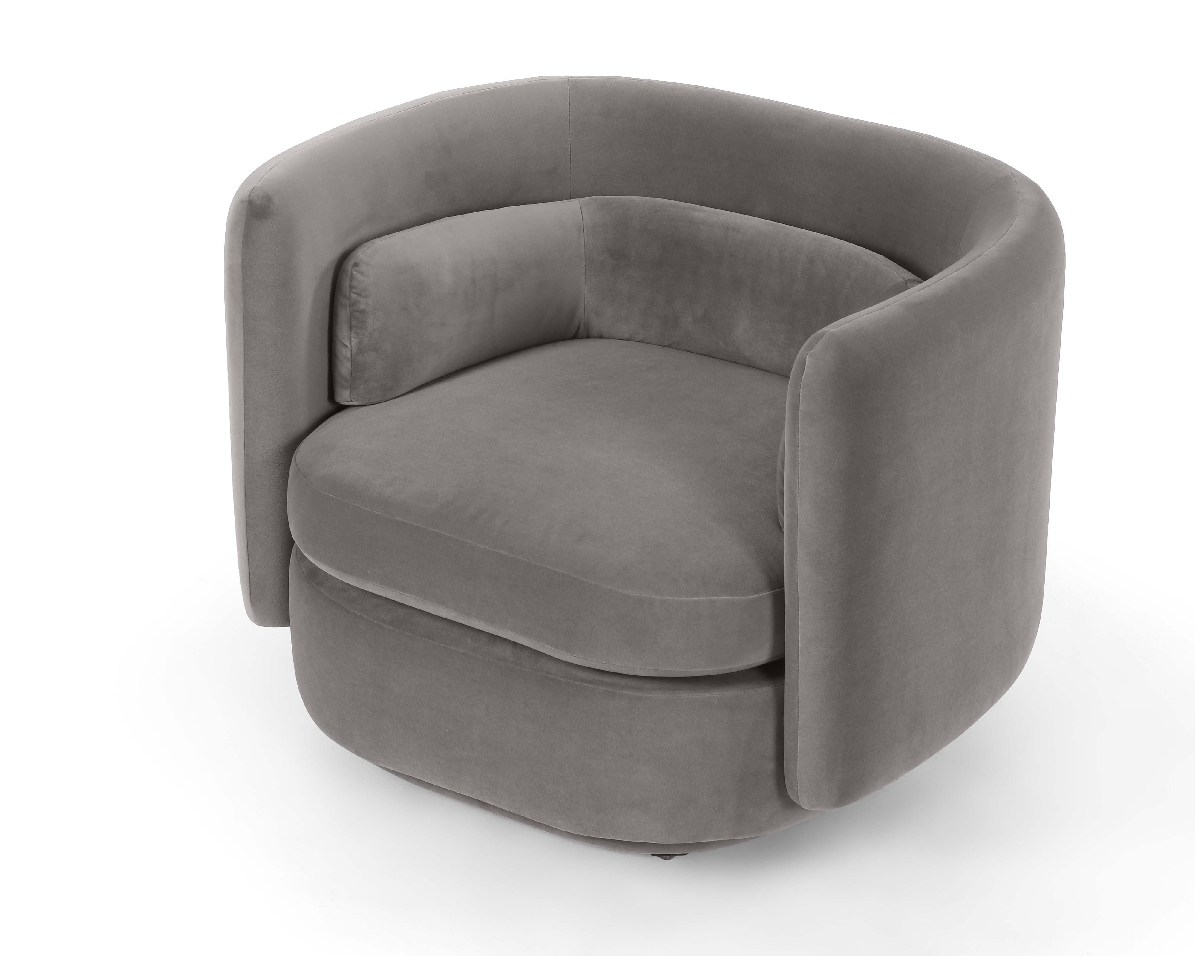 Chantal Armchair - Kaster Steel Velvet