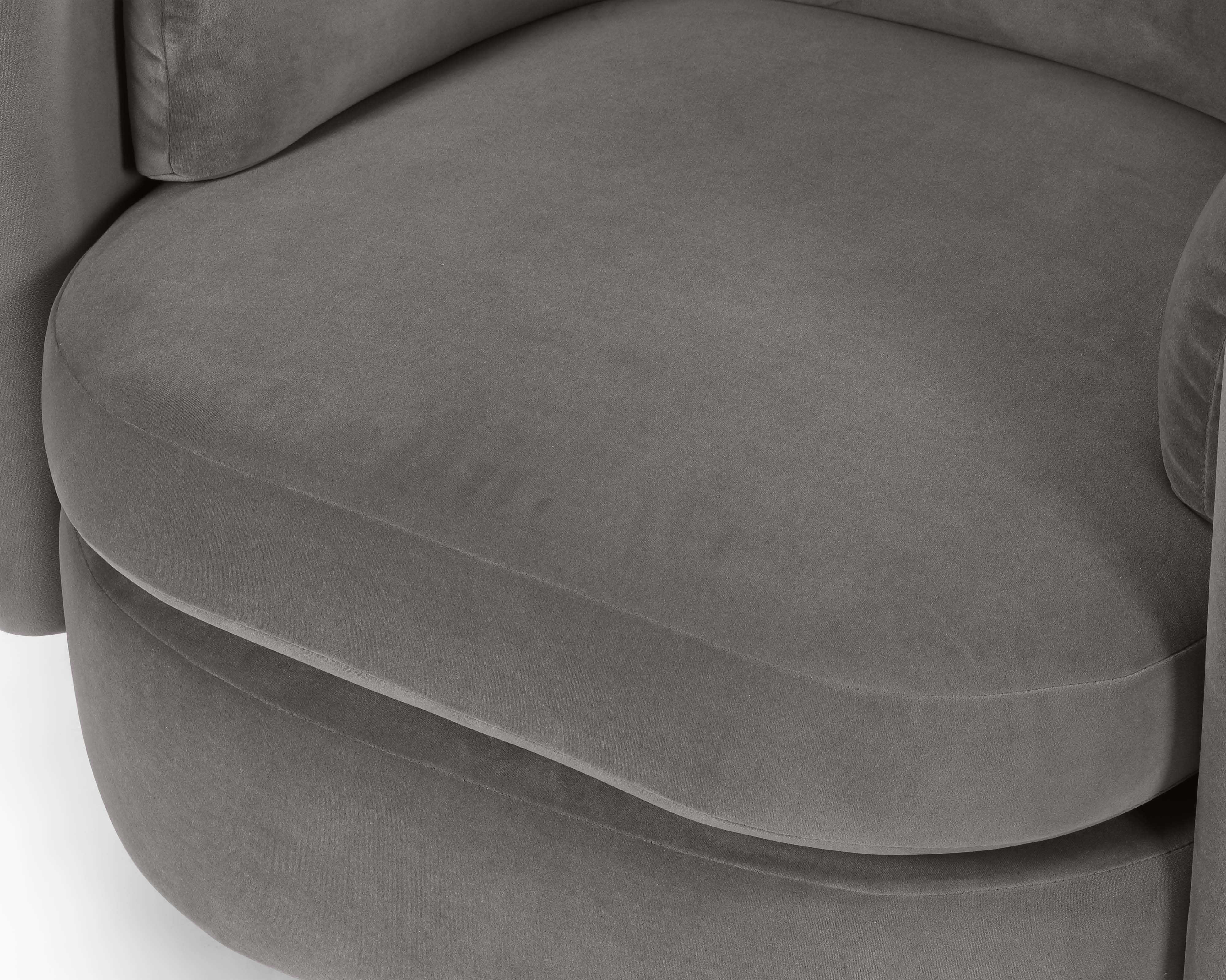 Chantal Armchair - Kaster Steel Velvet