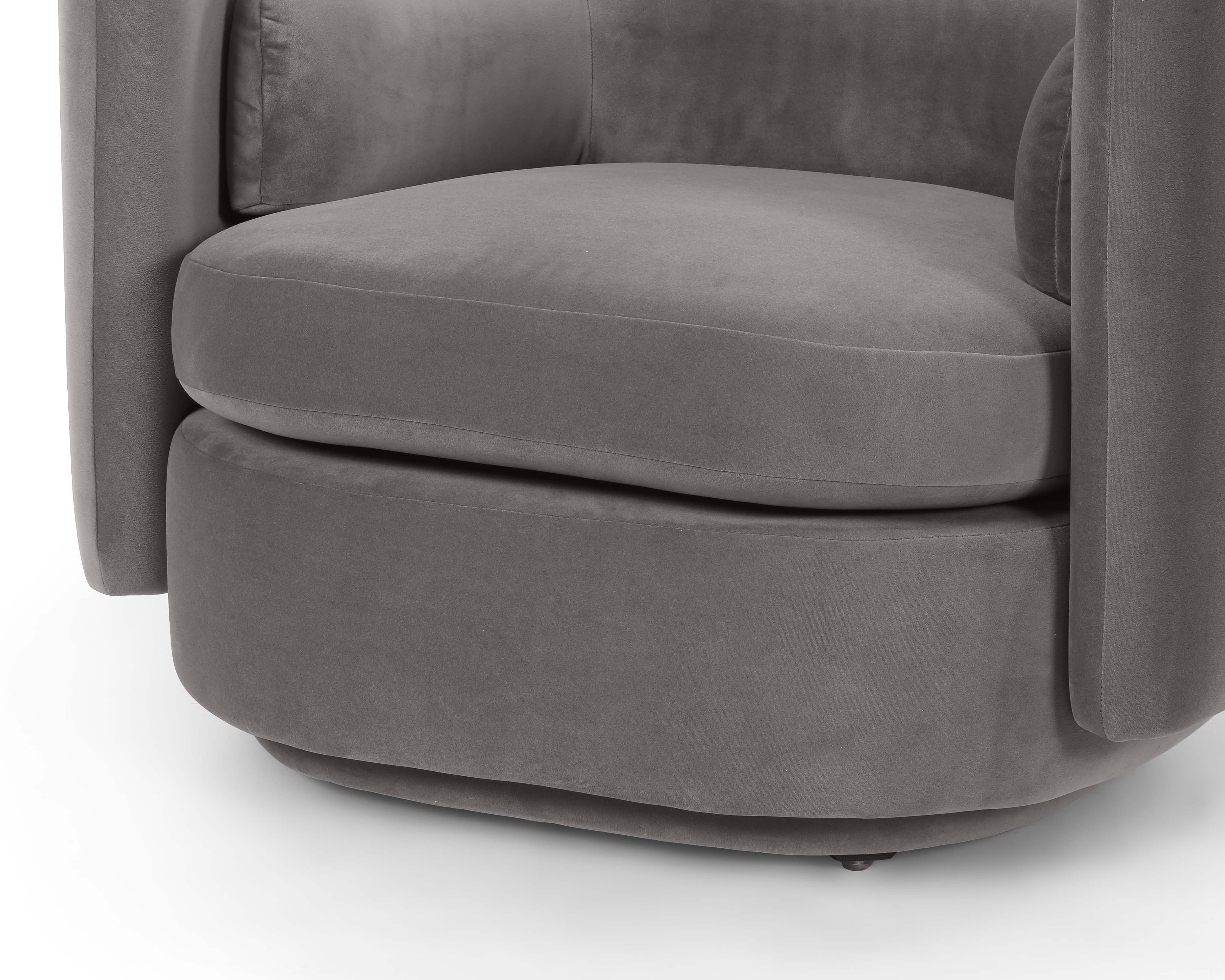 Chantal Armchair - Kaster Steel Velvet