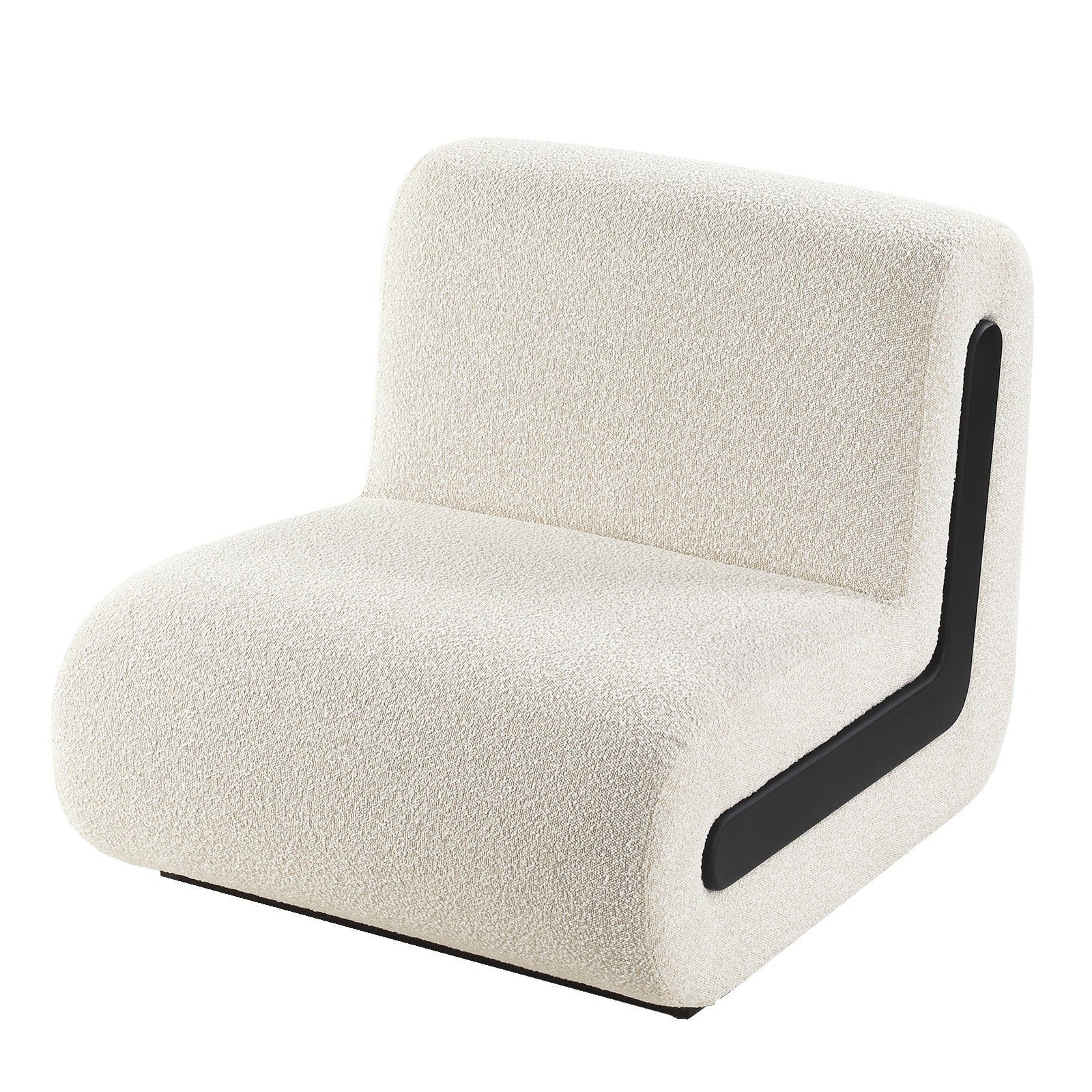Bola Sand Cream Boucle & Black Armchair