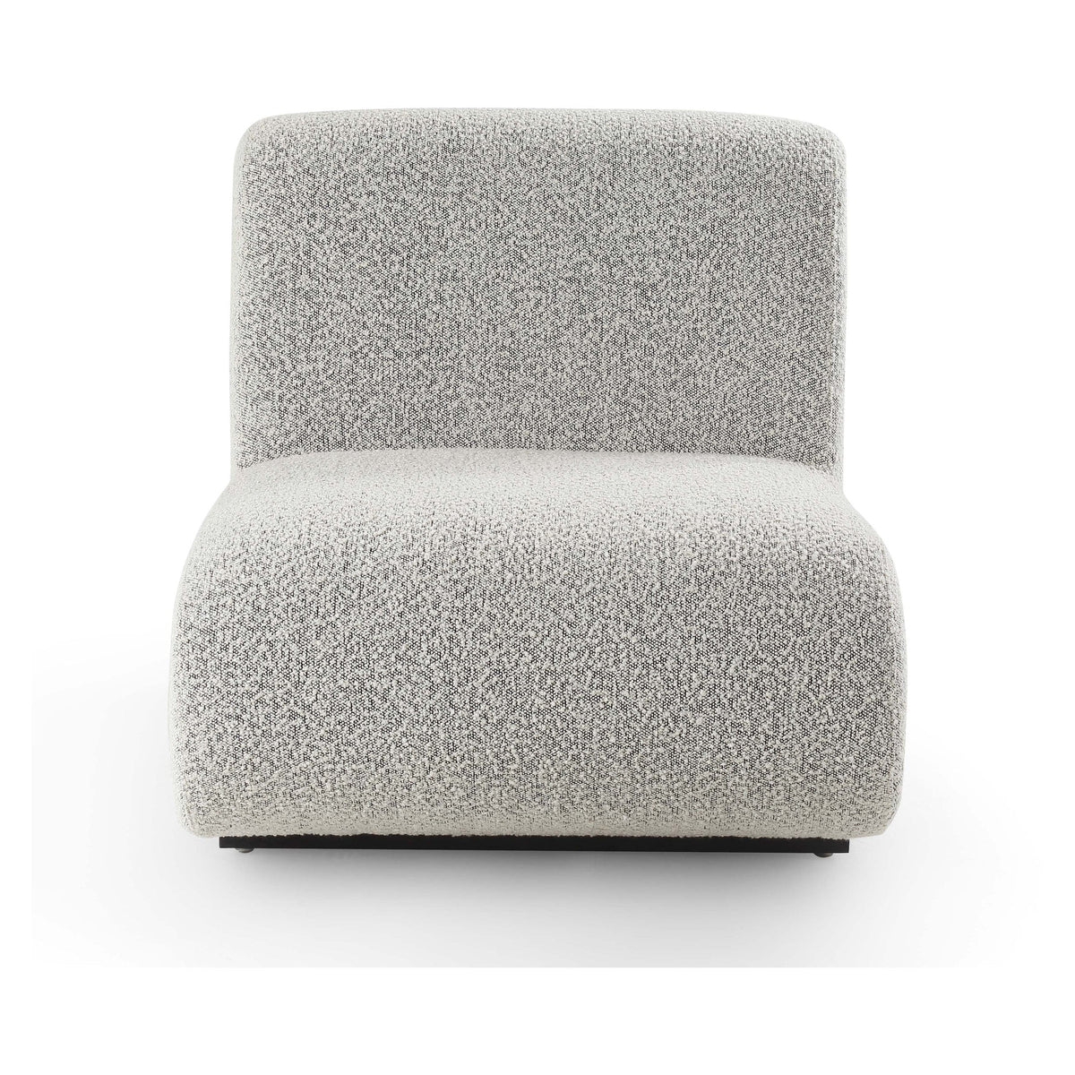 Bola Whisk Grey Boucle & Black Armchair