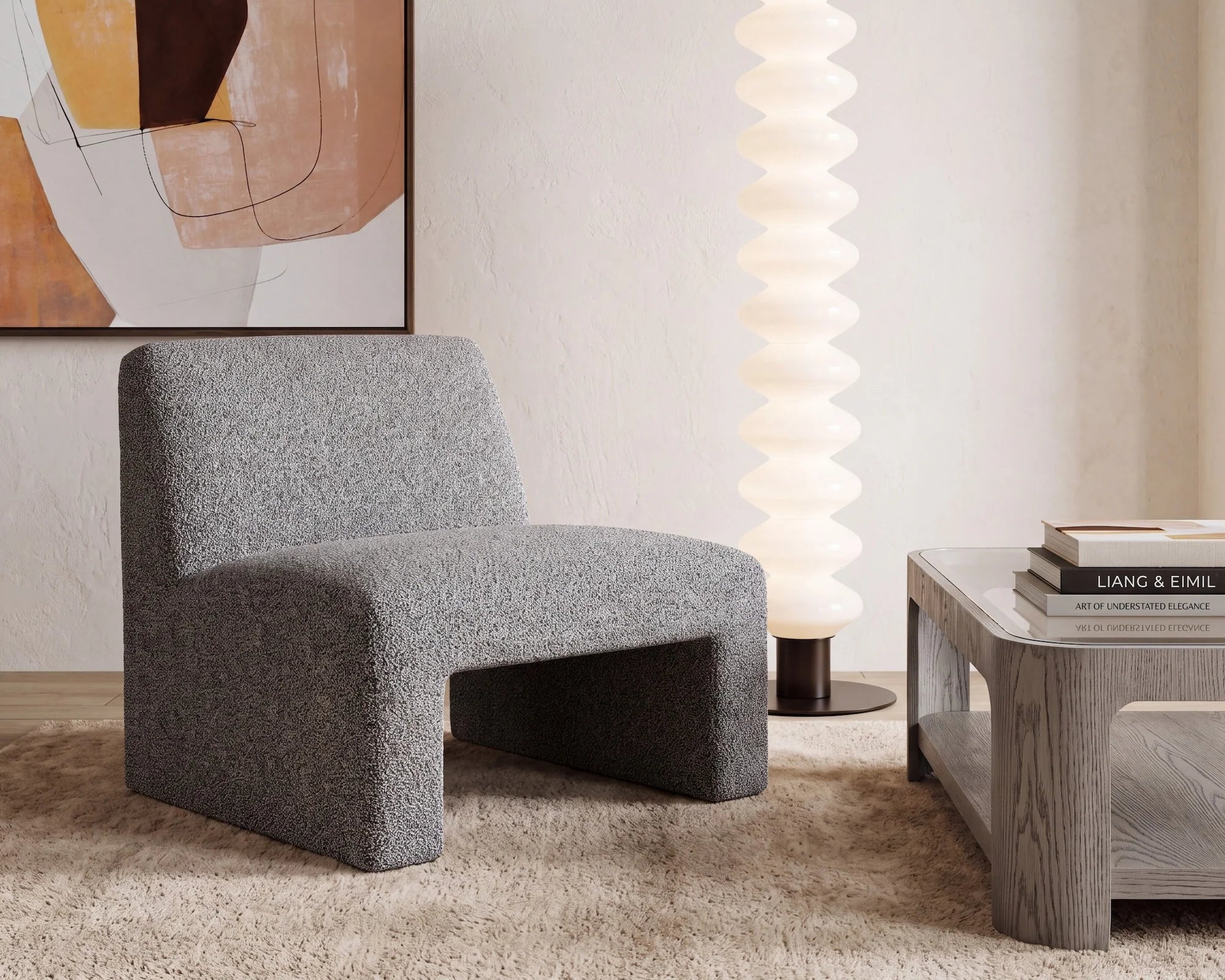 Arnot Speckle Grey Chenille Armchair