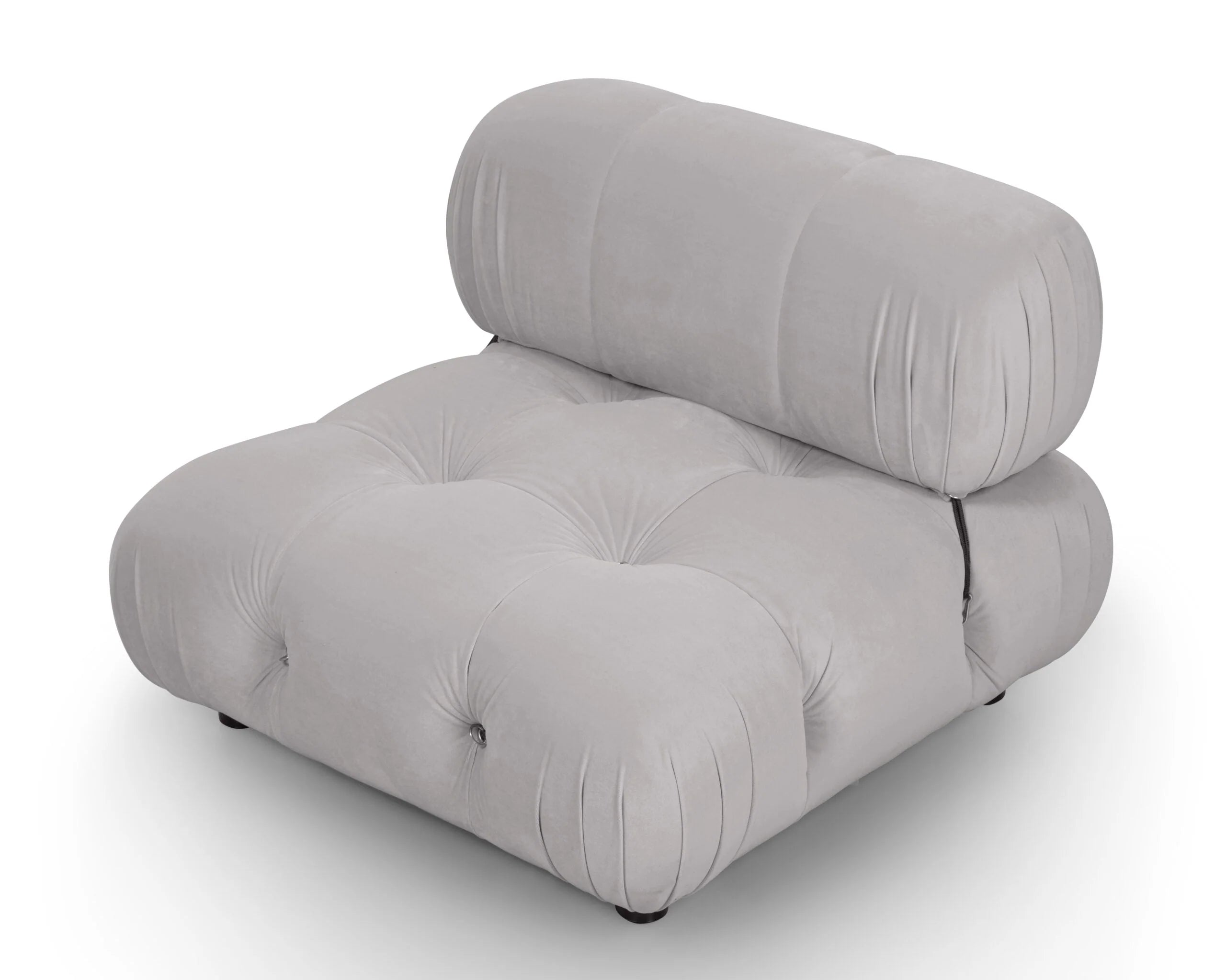Combo Limestone Grey Velvet Armchair