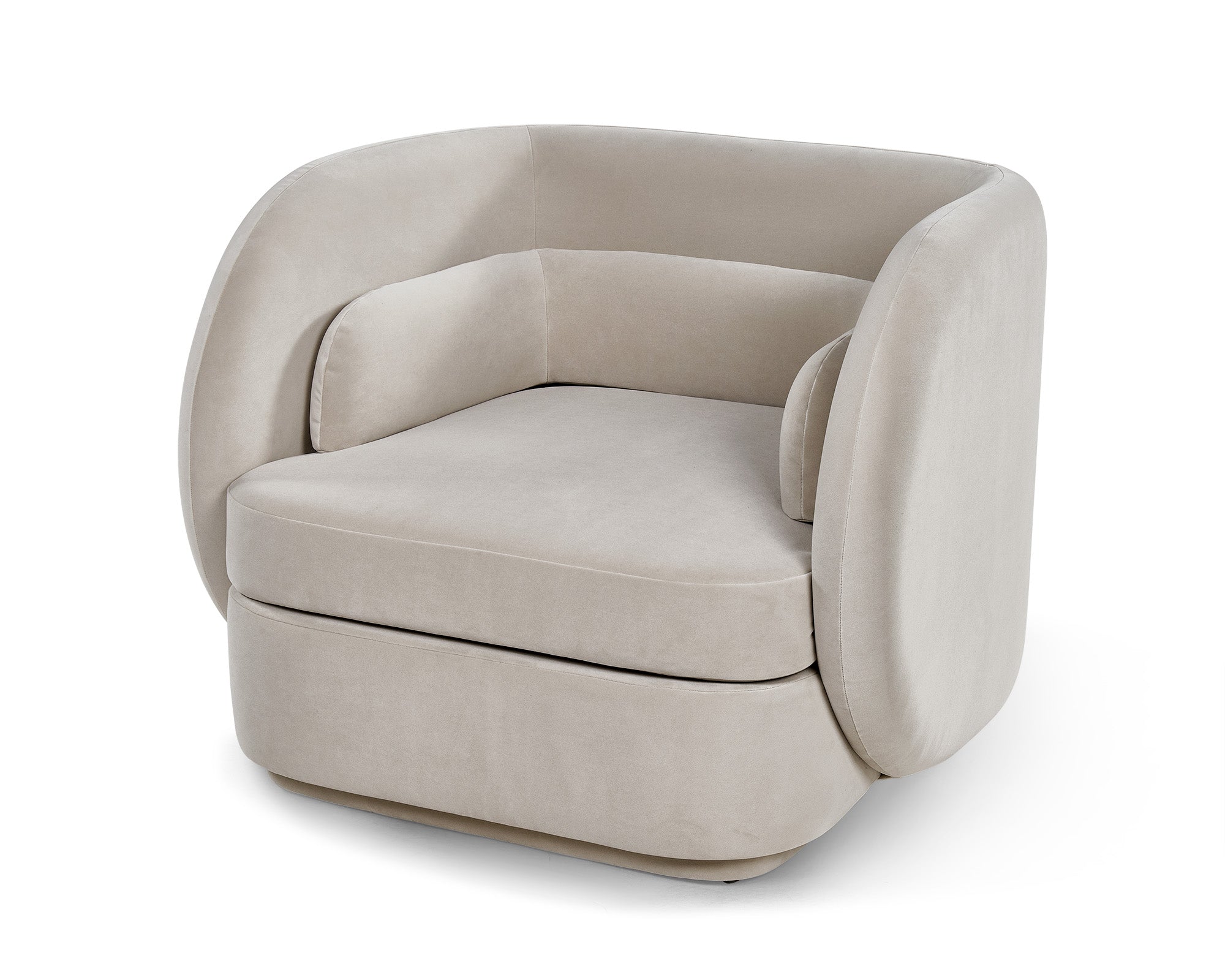 Chantal Armchair - Kaster II Pebble Velvet