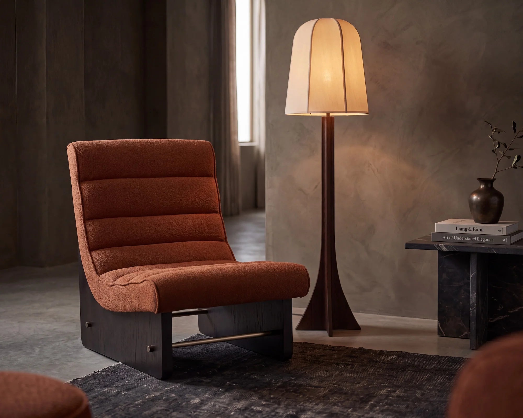 Franklin Lander Rust Chenille Accent Chair