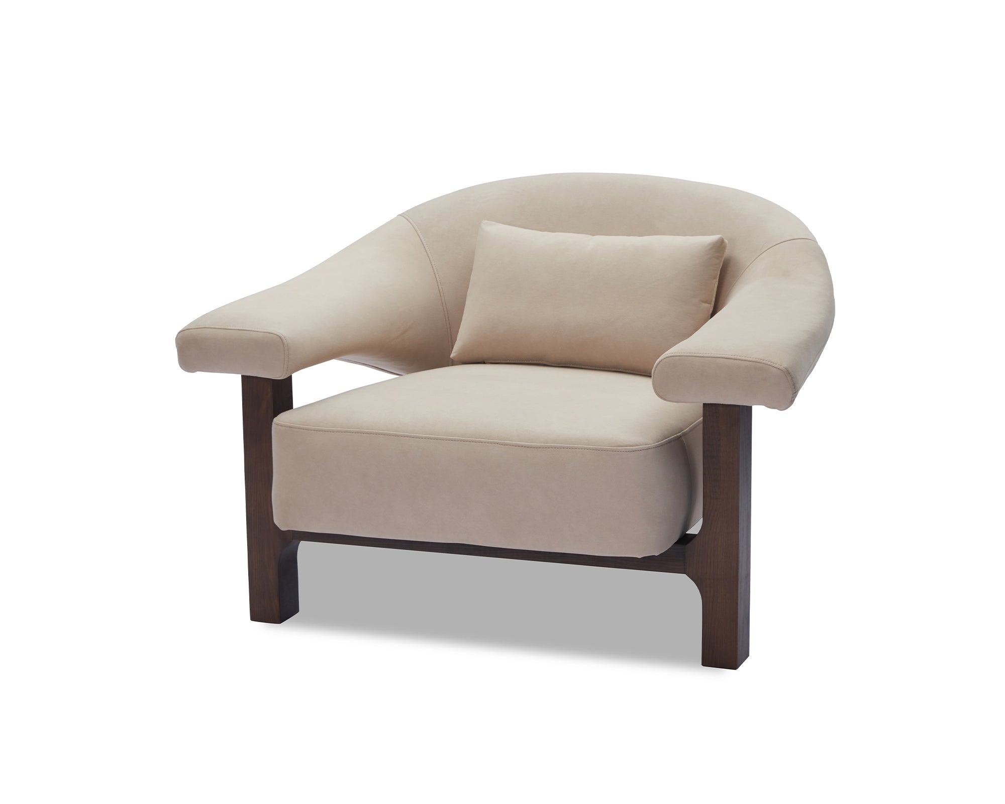 Riviera Armchair - Hopper Desert - Dark Brown Solid Wood