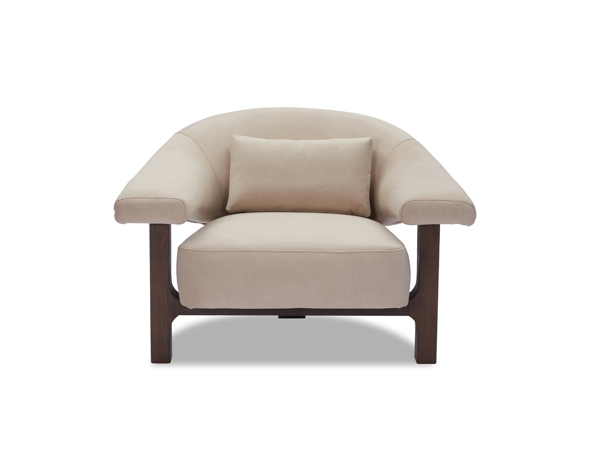 Riviera Armchair - Hopper Desert - Dark Brown Solid Wood