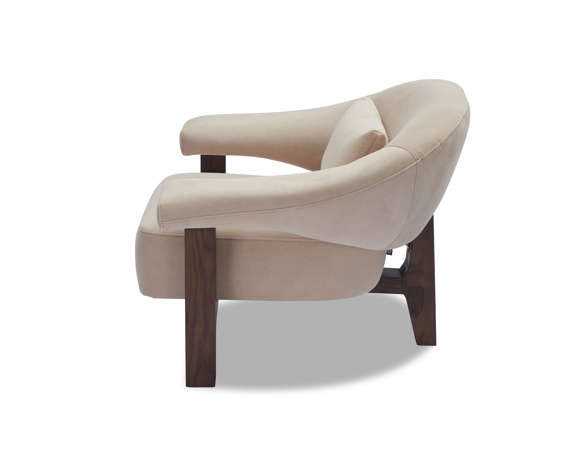 Riviera Armchair - Hopper Desert - Dark Brown Solid Wood