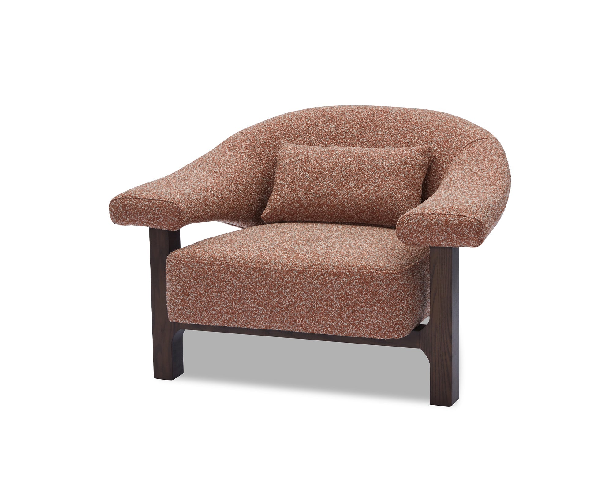 Riviera Armchair - Capella Clay - Dark Brown Solid Wood
