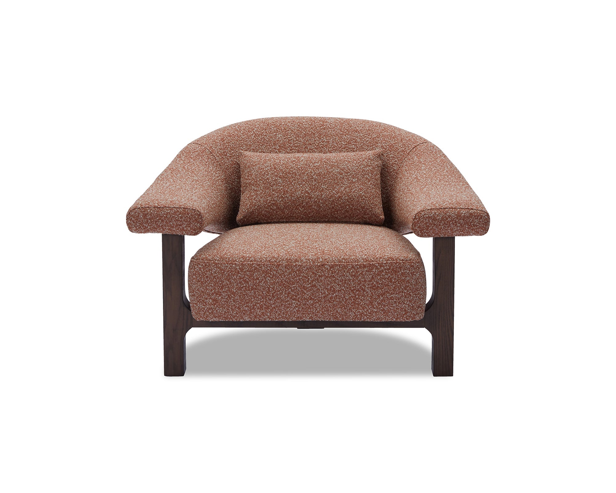 Riviera Armchair - Capella Clay - Dark Brown Solid Wood