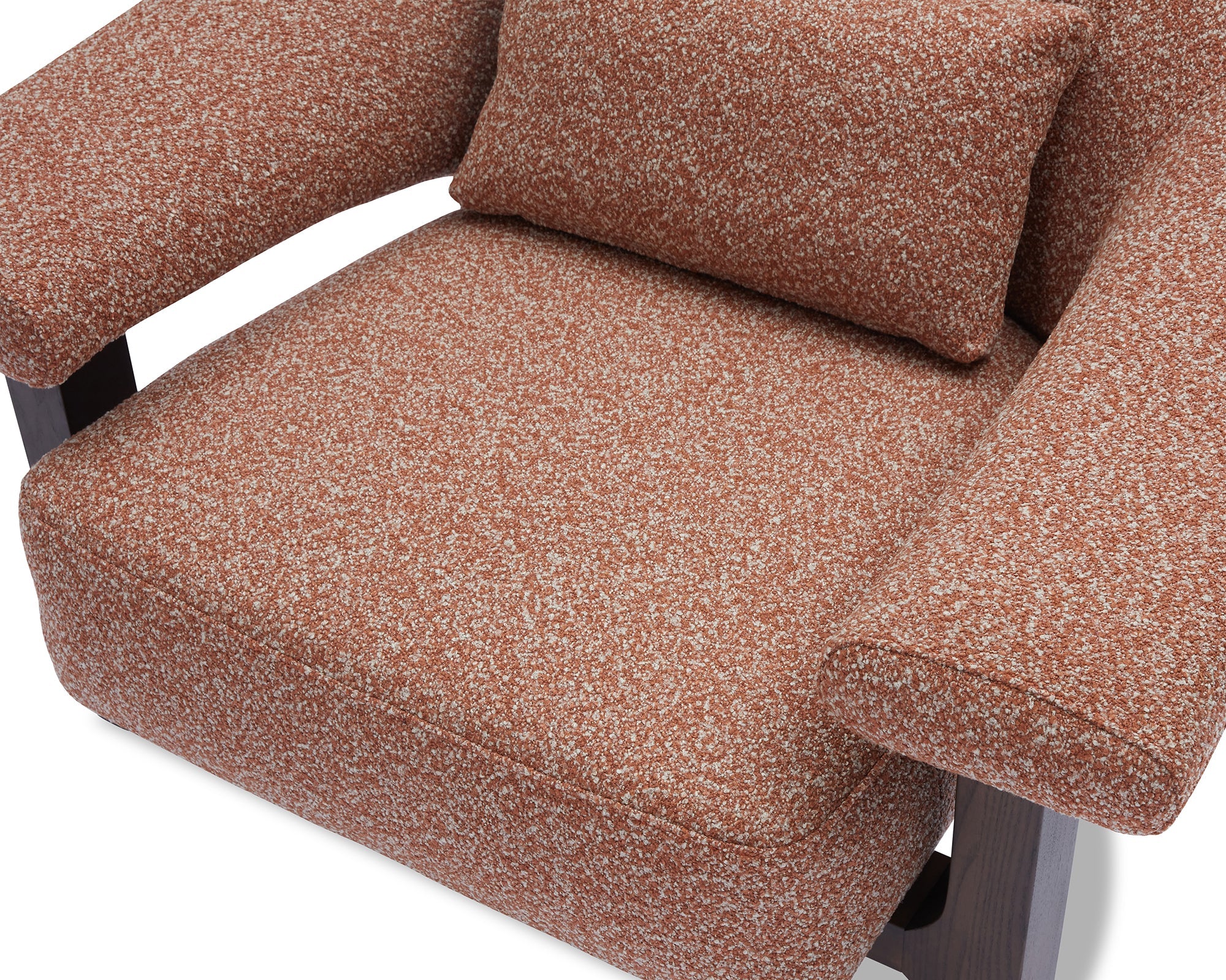Riviera Armchair - Capella Clay - Dark Brown Solid Wood