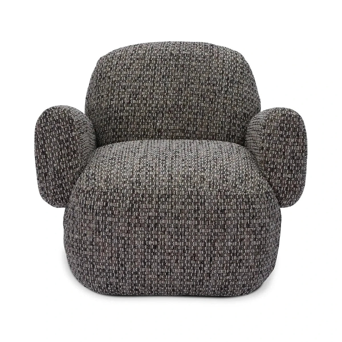 Bolton Tetru Terra Chenille & Matt Black Metal Swivel Armchair