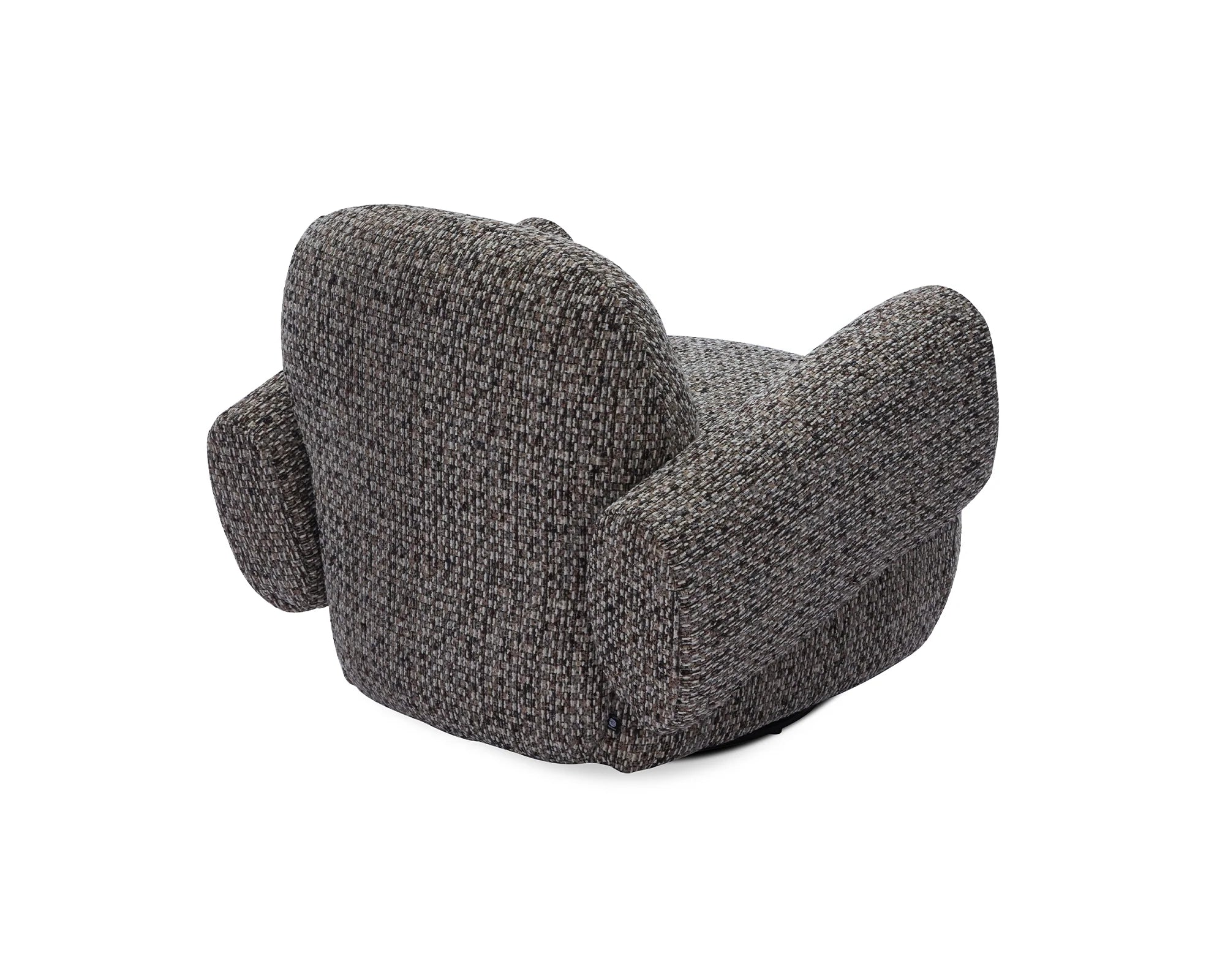 Bolton Tetru Terra Chenille & Matt Black Metal Swivel Armchair