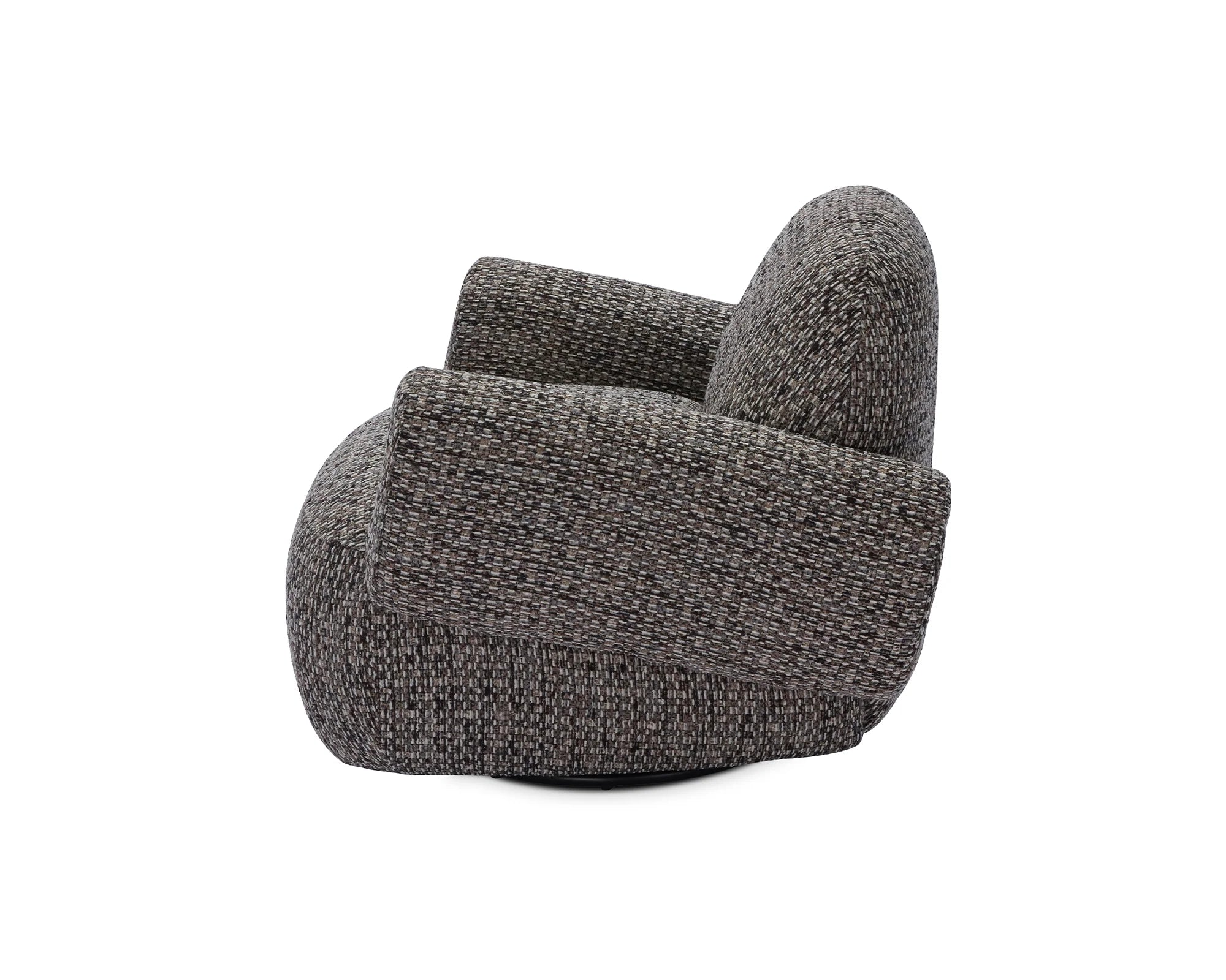 Bolton Tetru Terra Chenille & Matt Black Metal Swivel Armchair